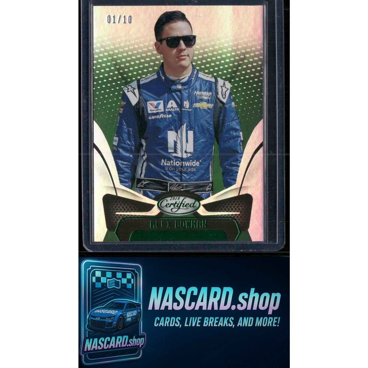 2018 Panini Certified #14 Alex Bowman Green #01/10