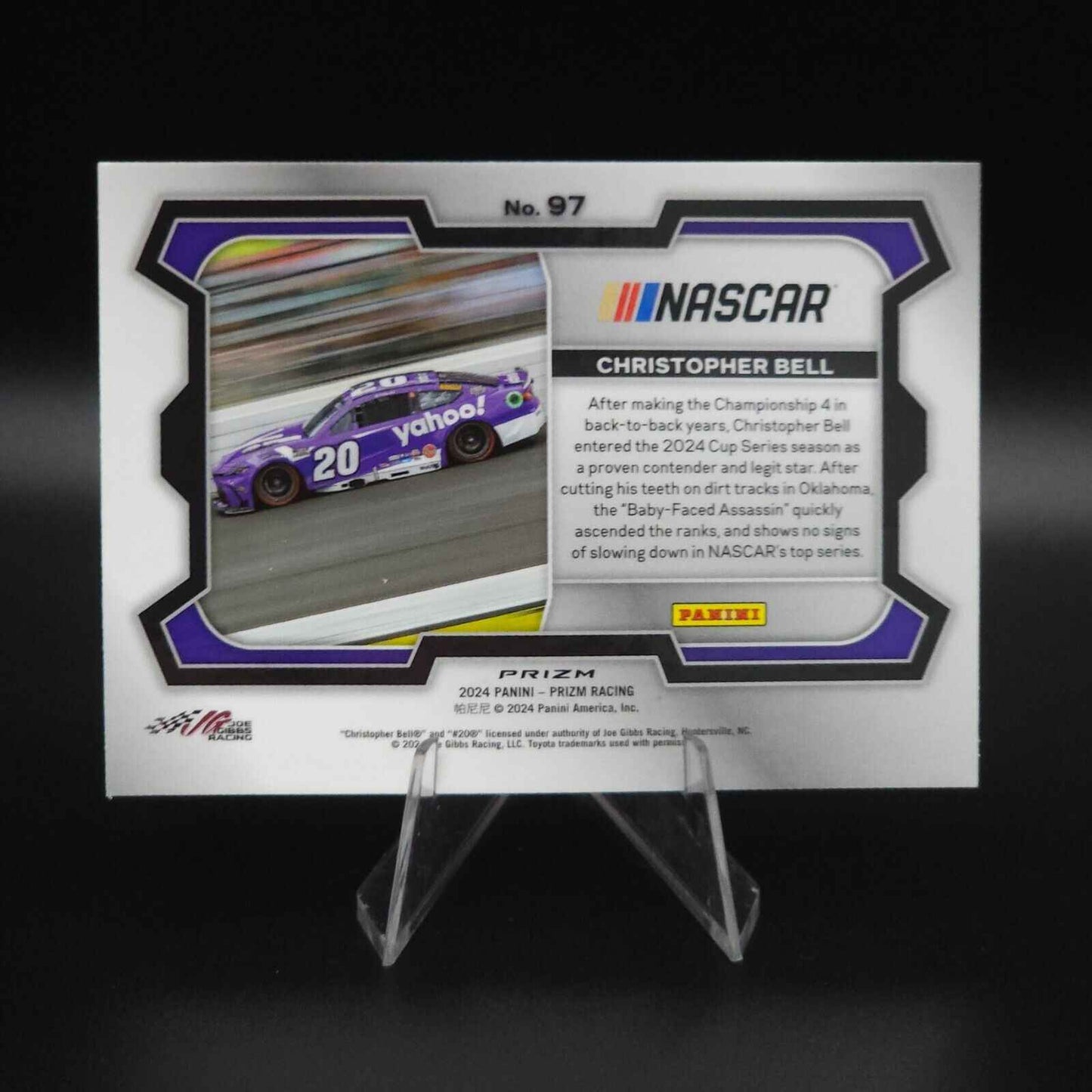 2024 Panini Prizm Racing Blue Cracked Ice Rides #97 Christopher Bell