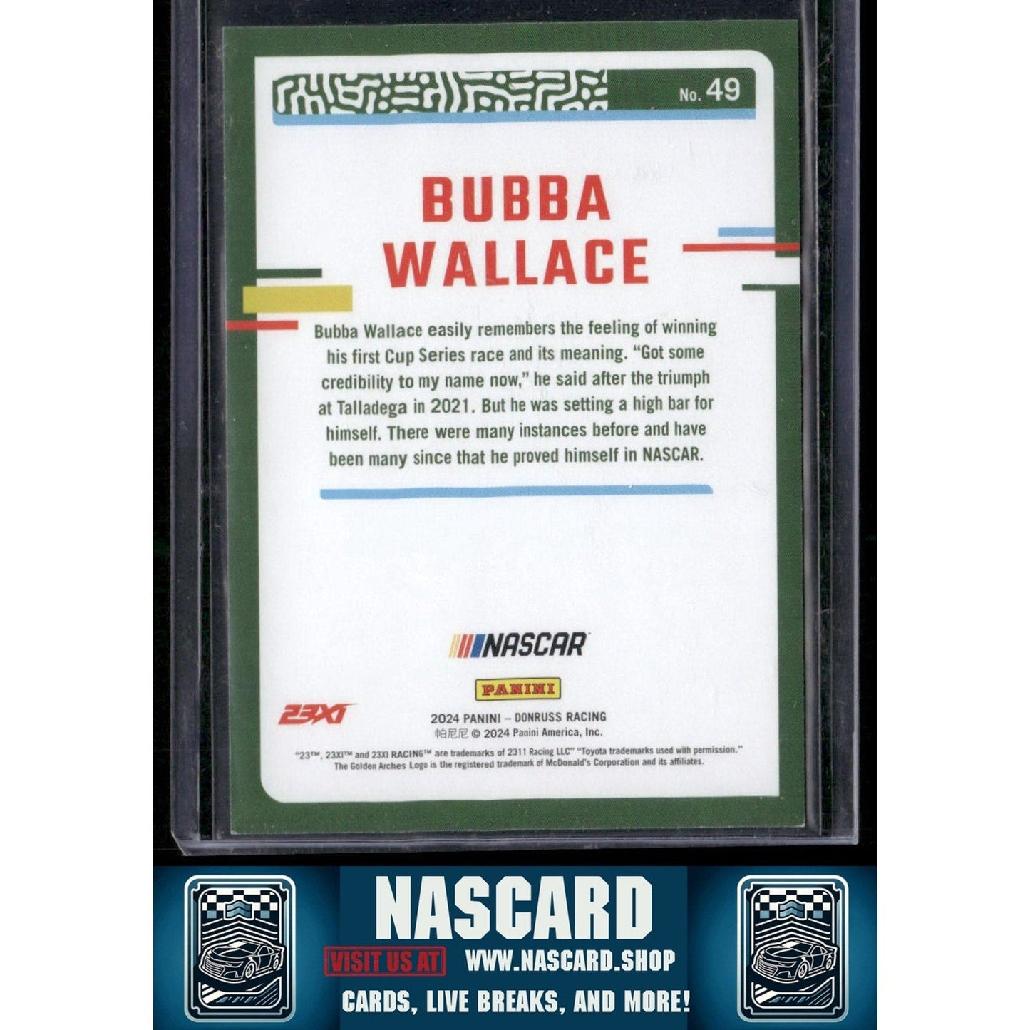 2024 Donruss #49 Bubba Wallace Numbers #/23