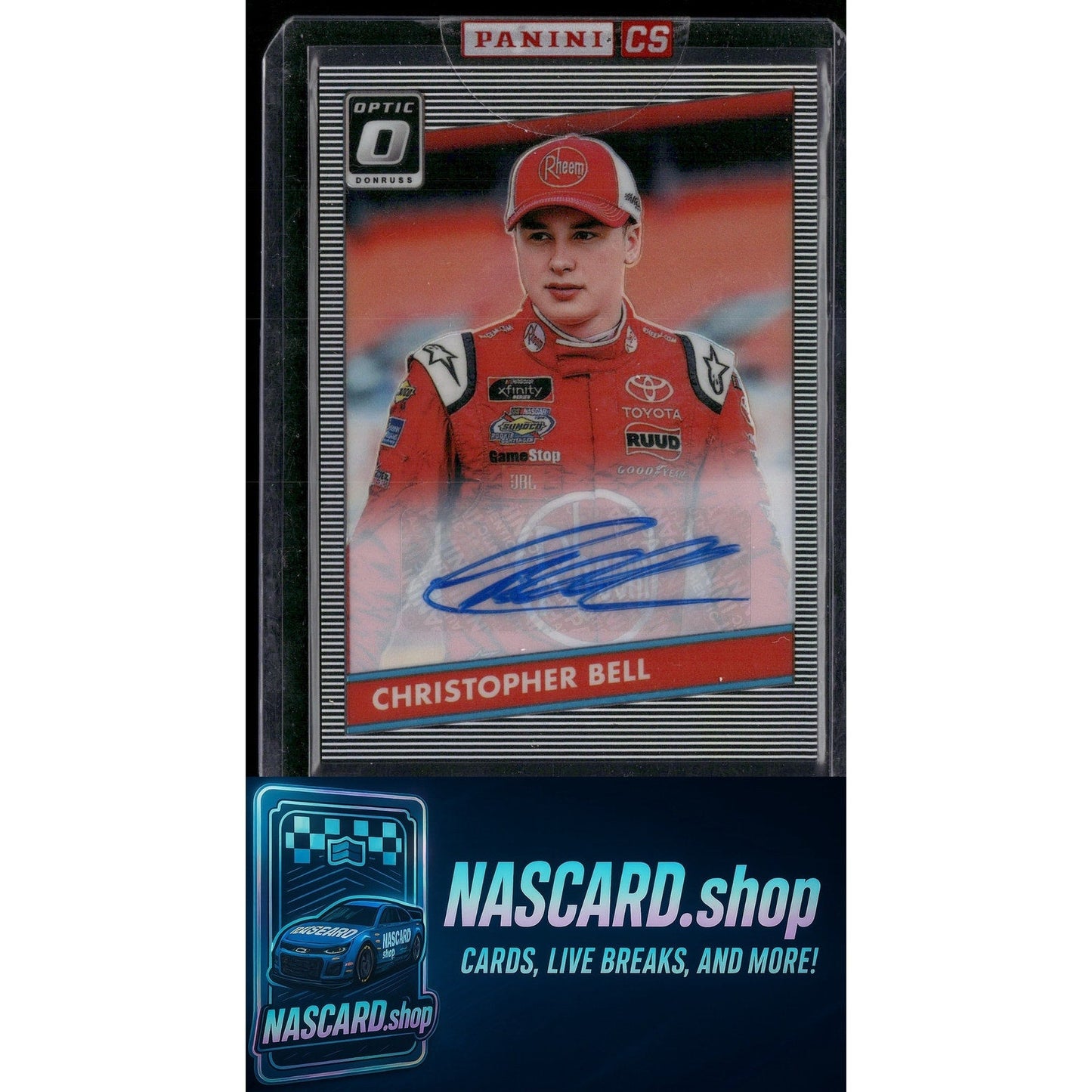 2019 Donruss #82 Christopher Bell Optic Signatures Holo #/75
