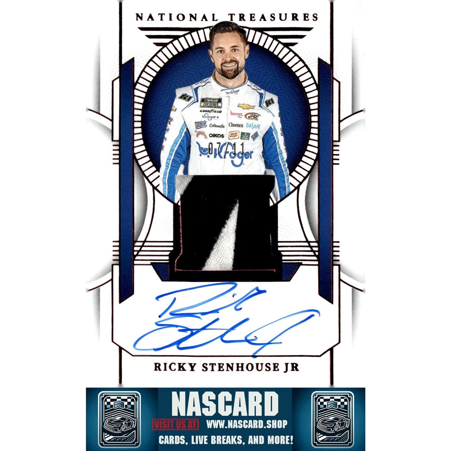 2024 Panini National Treasures Ricky Stenhouse Jr Premium Patches Red #/11