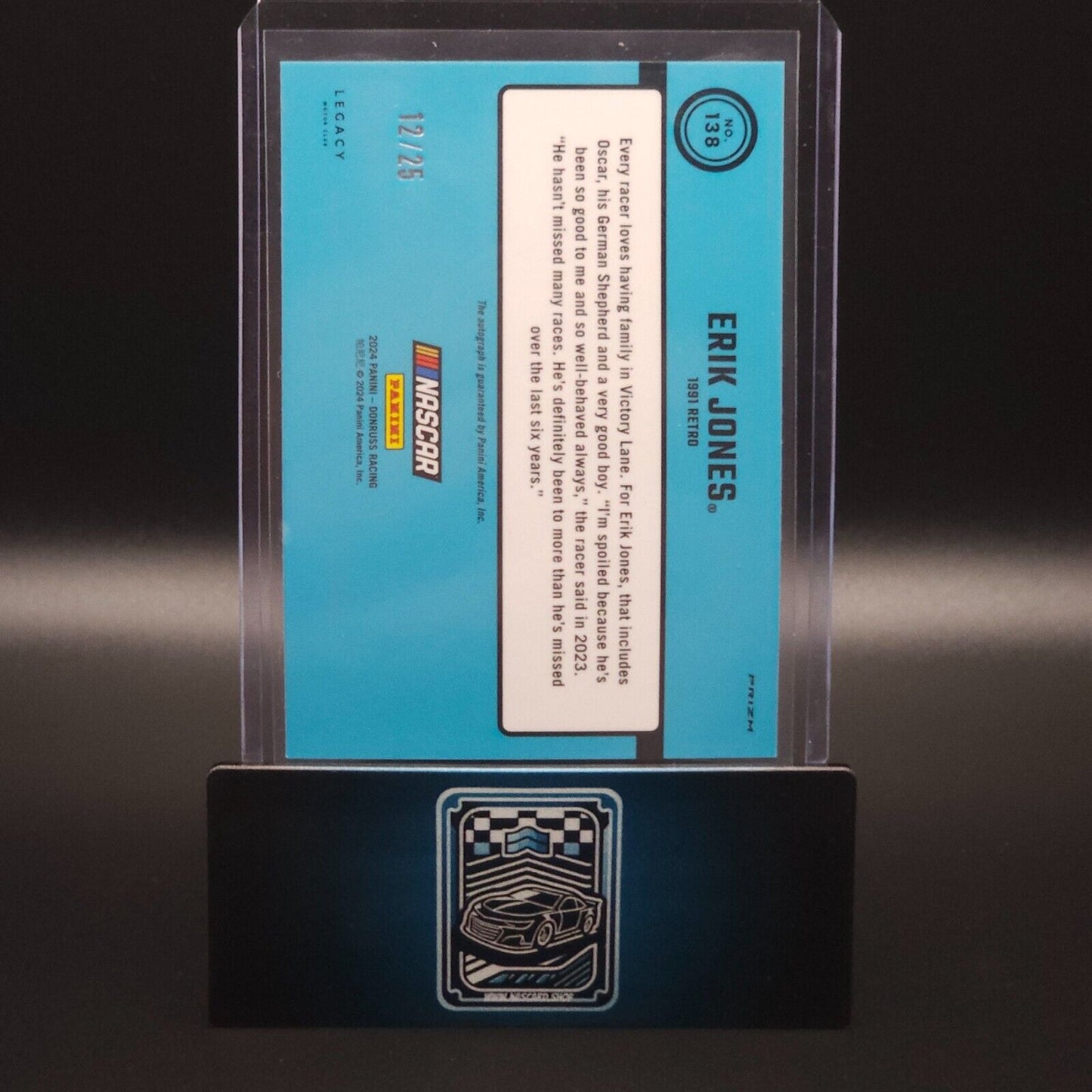 2024 Donruss NASCAR Retro 1991 Optic Pandora Prizm Signature #138 Erik Jones /25