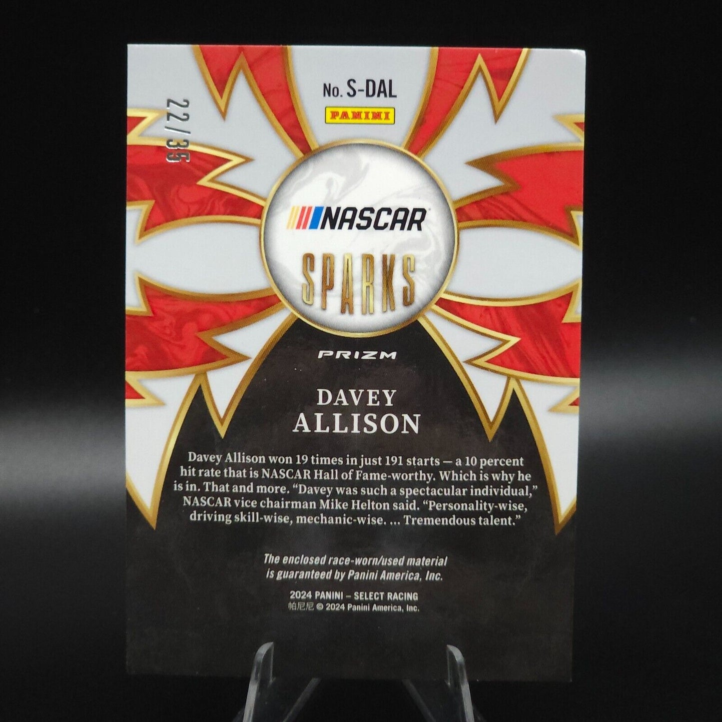 2024 Panini Select Sparks Blue Prizm Davey Allison /35