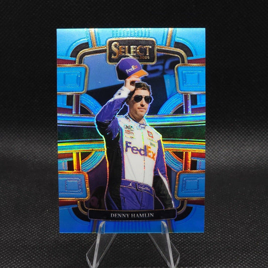 2024 Panini Select Racing Grandstand Light Blue Prizm #70 Denny Hamlin 161/199