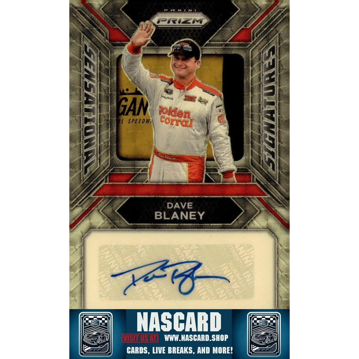 2024 Panini Prizm #SS-DBY Dave Blaney Sensational Signatures Gold Vinyl 1/1