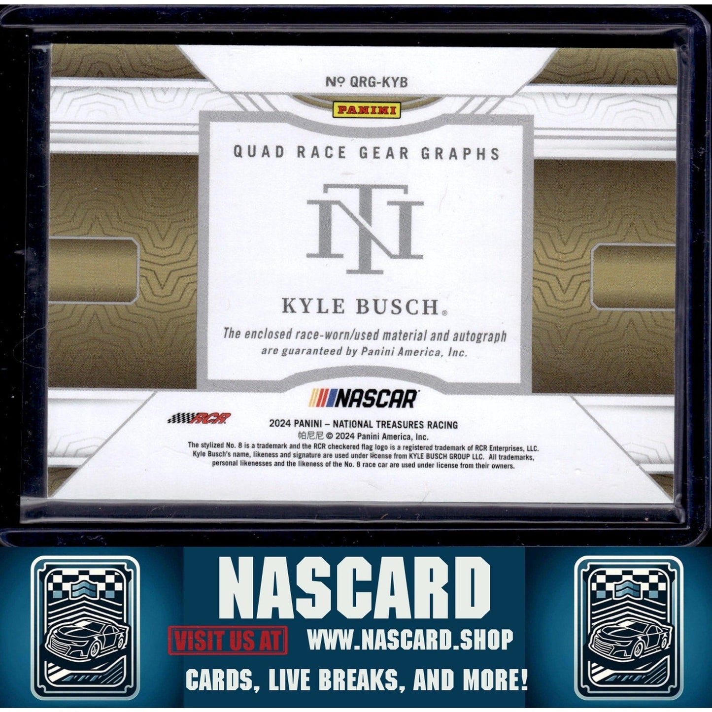 2024 Panini National Treasures #QRG-KYB Kyle Busch Quad Race Gear Graphs #/49