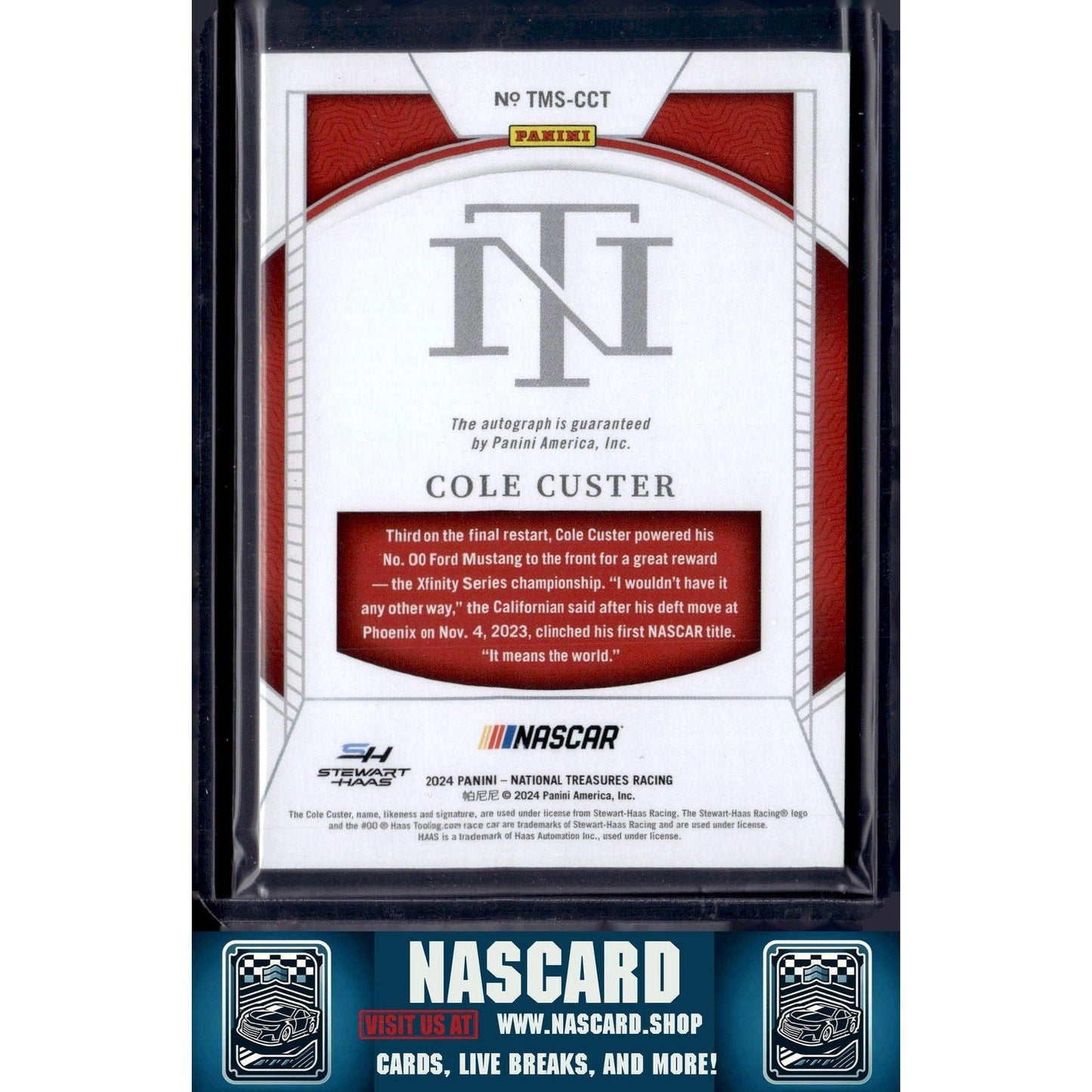 2024 Panini National Treasures #TMS-CCT Cole Custer Treasured Moments #/49