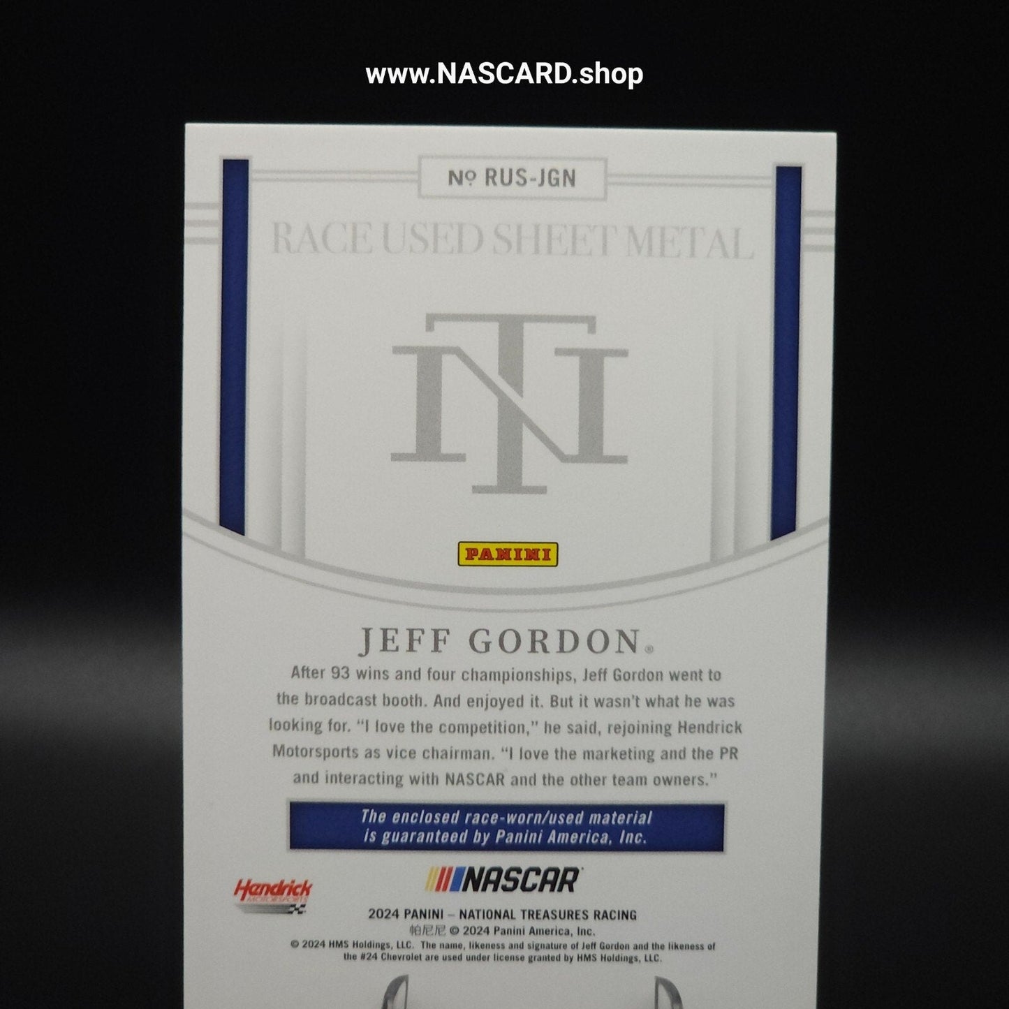 2024 Panini National Treasures Race Used Sheet Metal Holo Gold Jeff Gordon 04/10