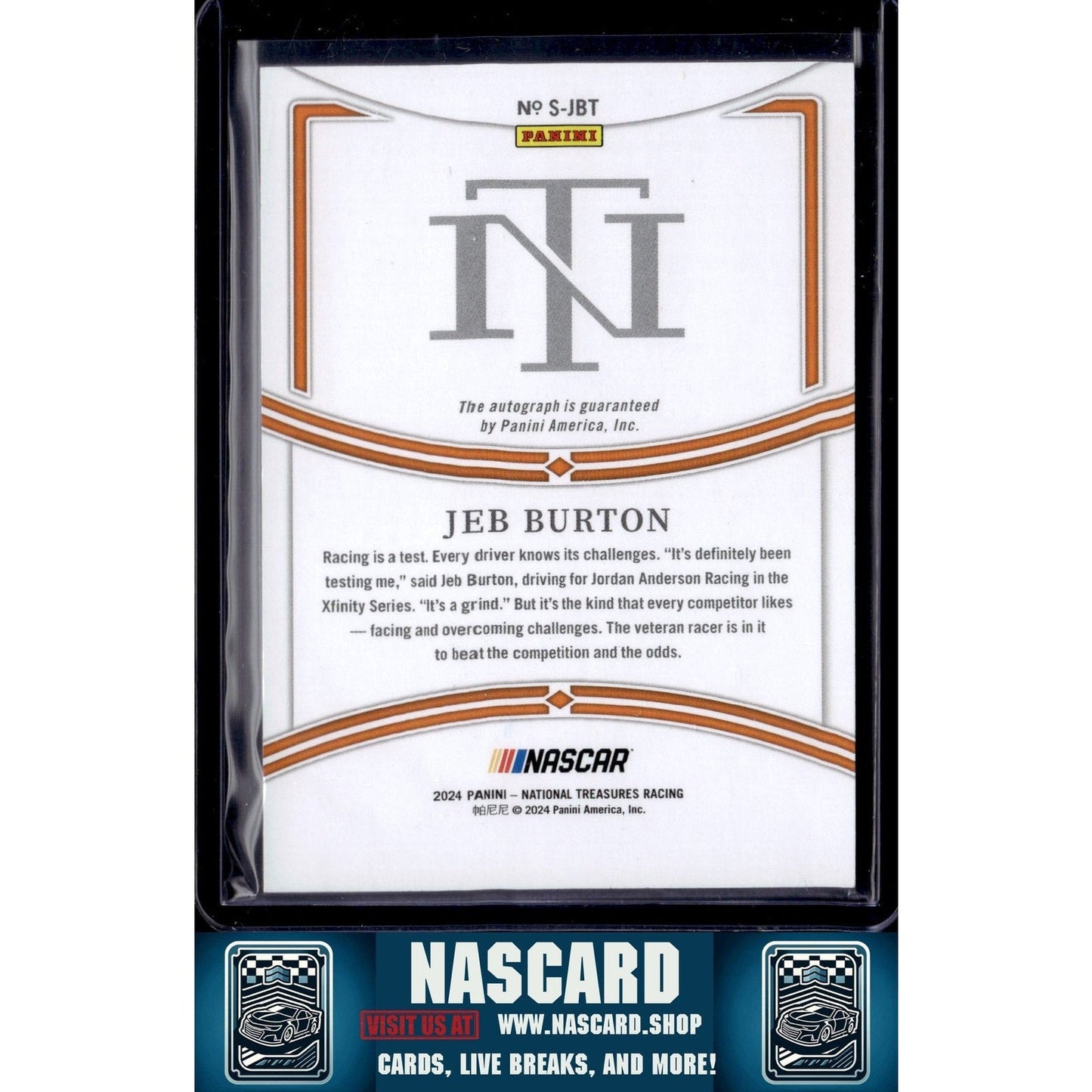 2024 Panini National Treasures #S-JBT Jeb Burton Signatures Holo Silver