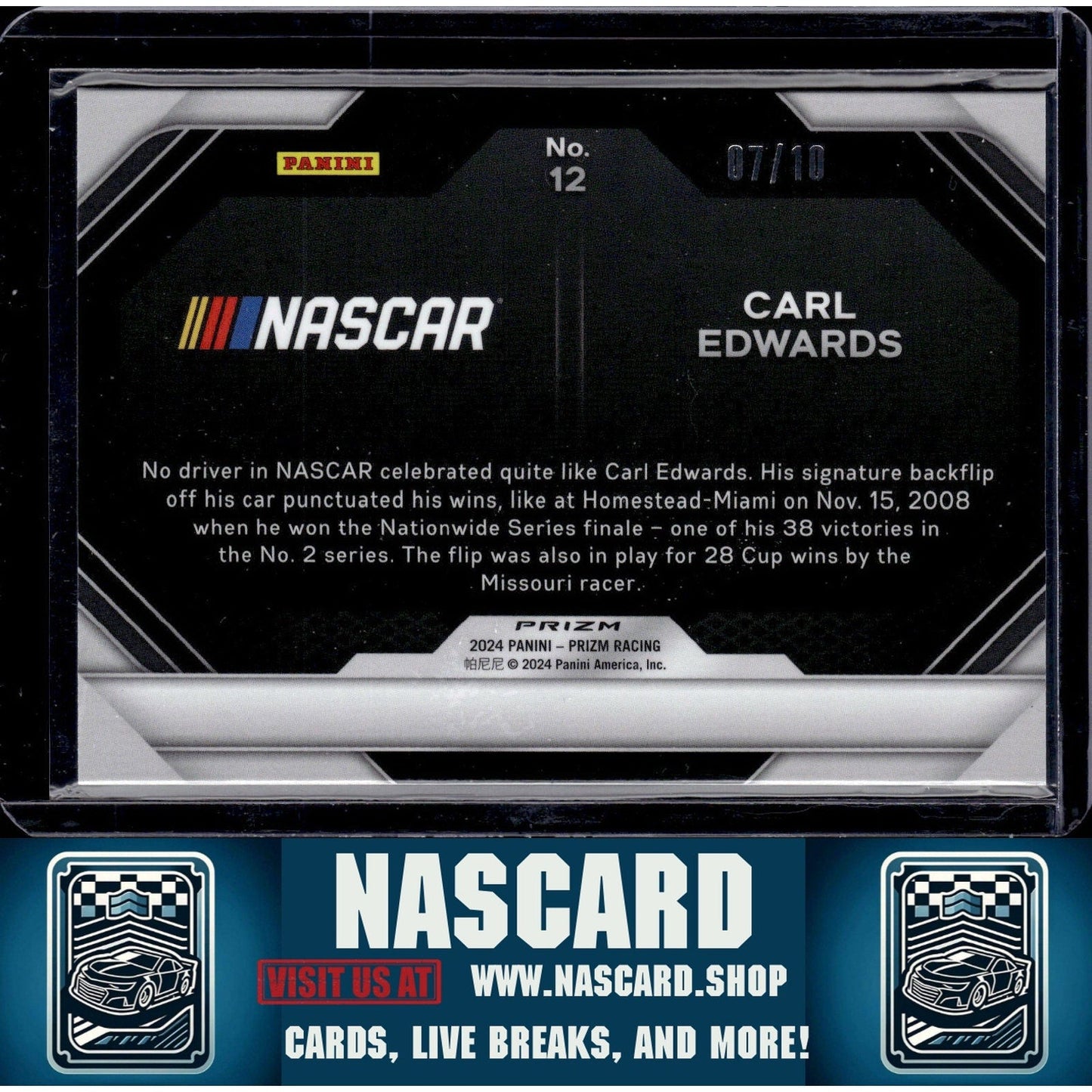 2024 Panini Prizm #12 Carl Edwards Victory Lane Gold #/10