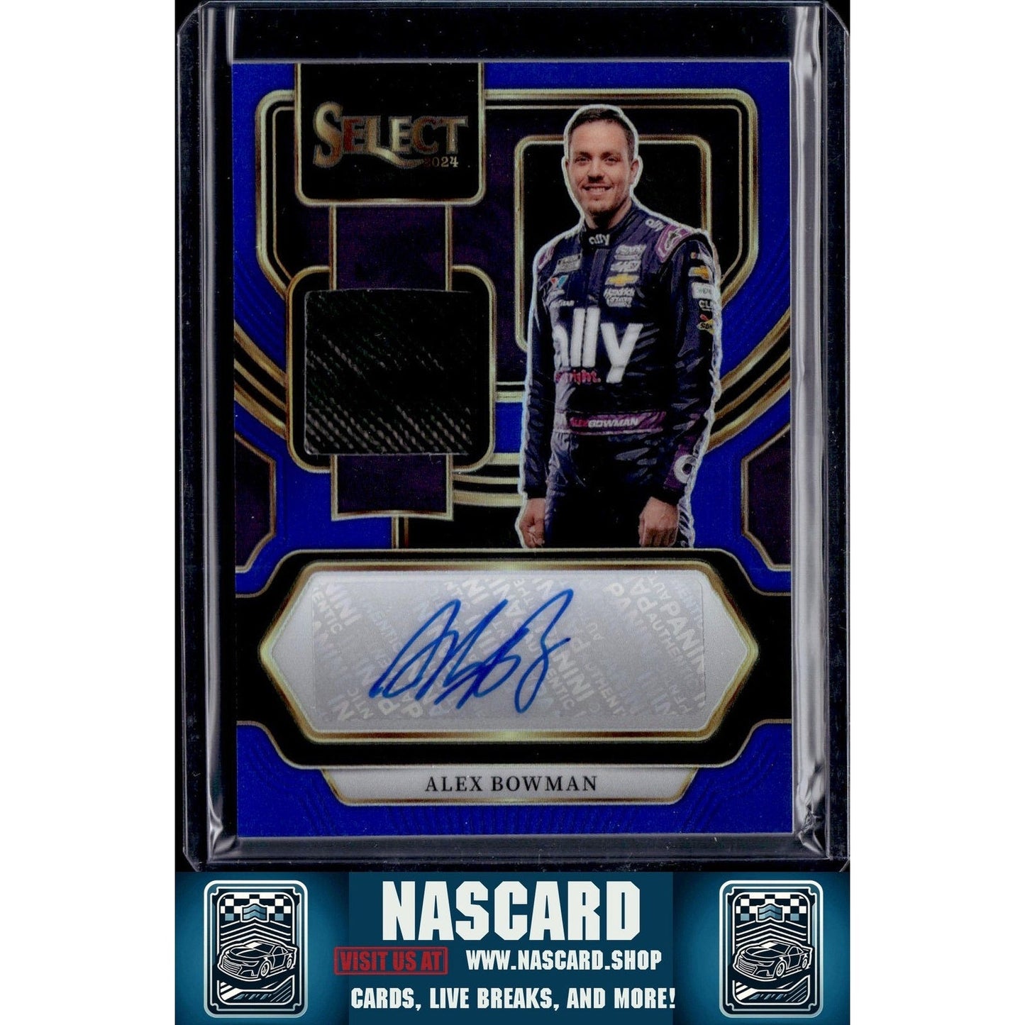 2024 Panini Select #AM-ABM Alex Bowman Autographed Memorabilia Blue Prizms