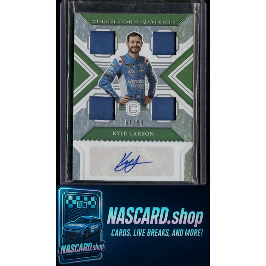 2023 Panini Chronicles #3 Kyle Larson Cornerstones Materials Signatures