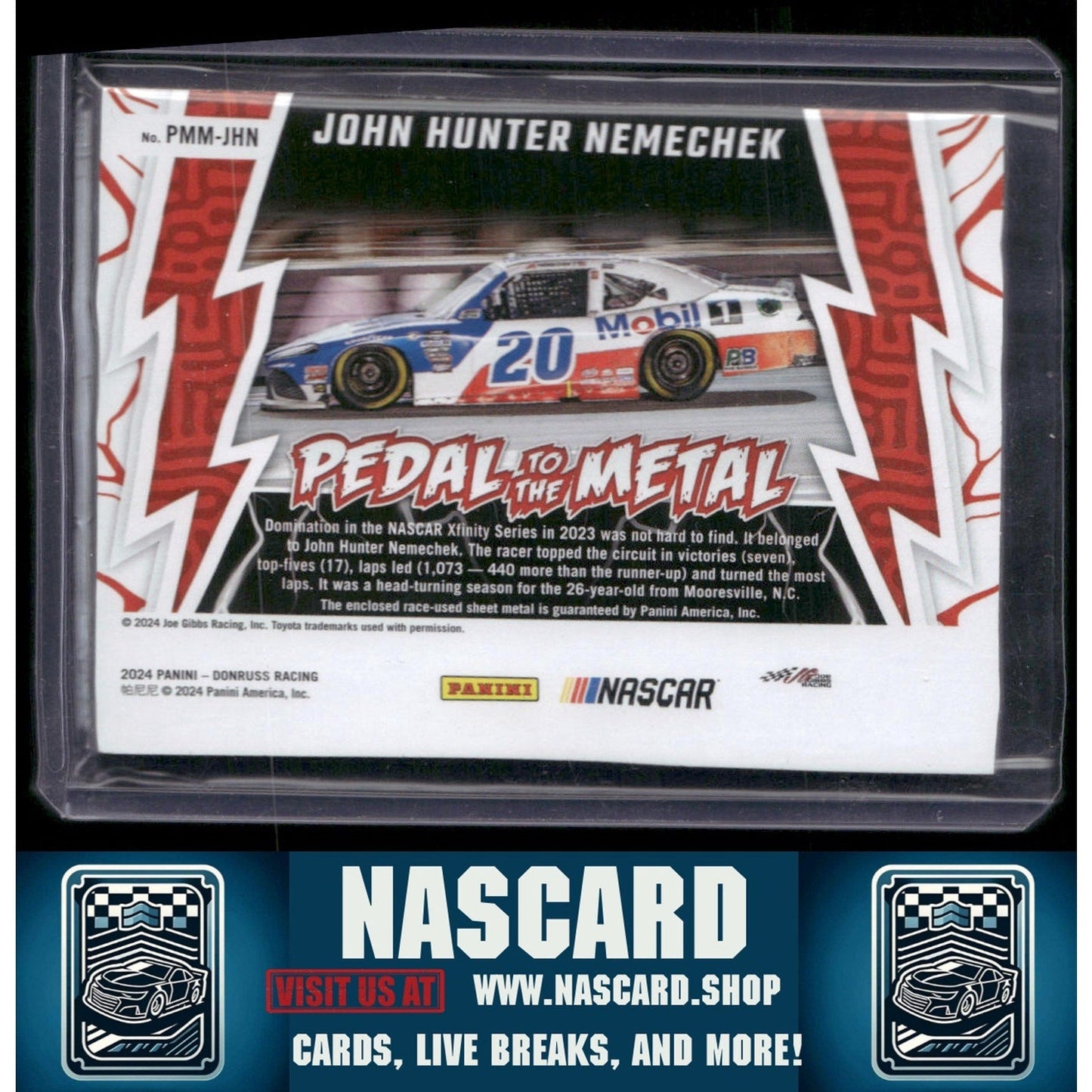 2024 Donruss #PMM-JHN John Hunter Nemechek Pedal to the Metal Materials Gold