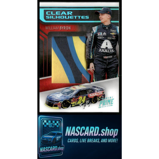 2019 Panini Prime #CS-WB William Byron Clear Silhouettes Platinum Blue #1/1