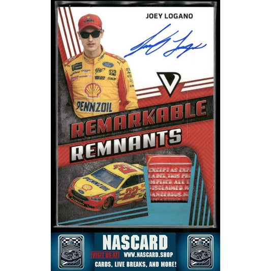 2018 Panini Victory Lane - Remarkable Remnants Laundry Tags Joey Logano 1/1