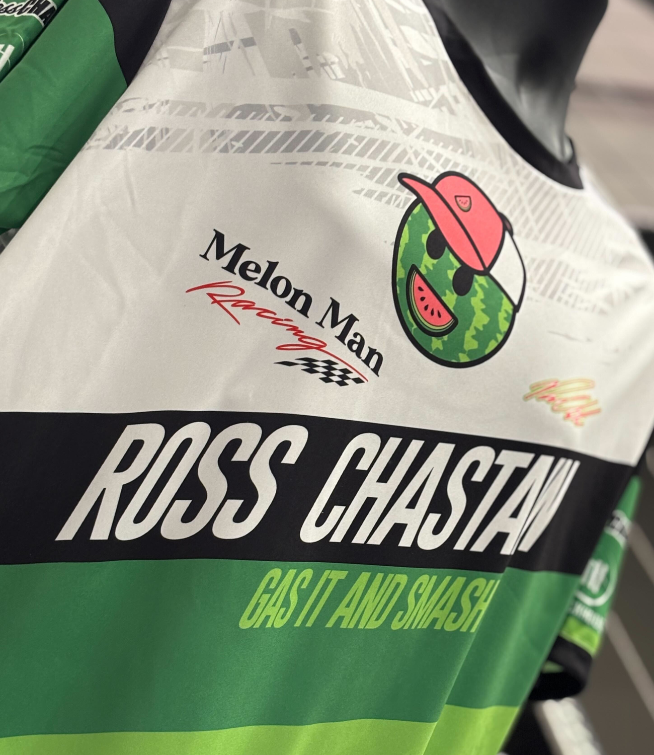 Ross Chastain Melon Man "Gas it and Smash it"  Sublimated  T-Shirt