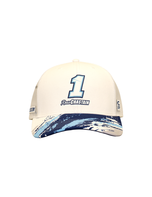 Ross Chastain #1 White Splash Snapback Hat