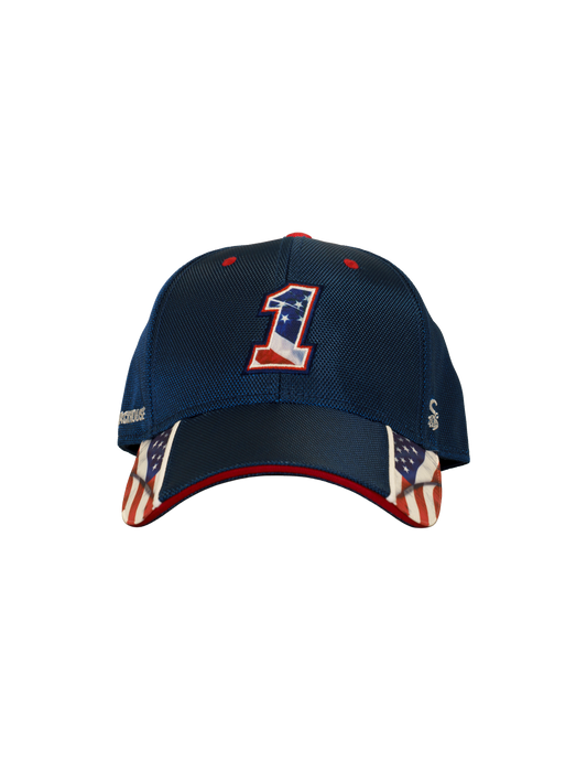 Ross Chastain #1 Americana Navy Snapback Hat