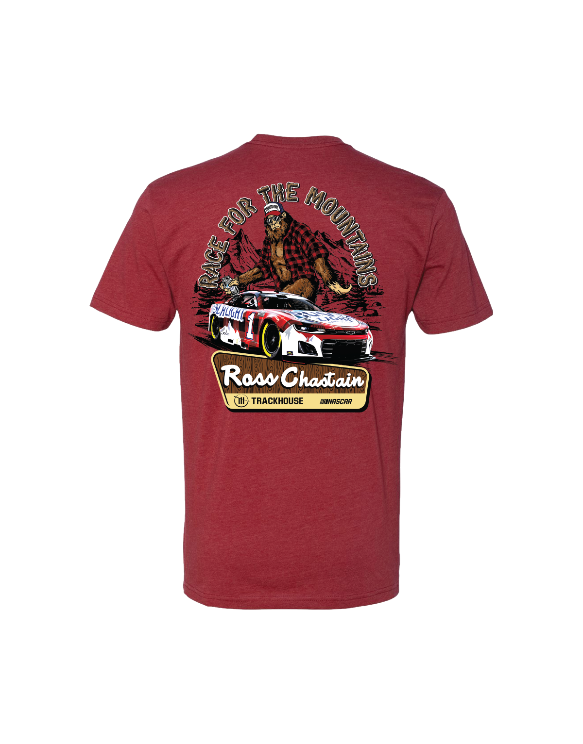 Ross Chastain #1 Busch Light Flannel Sasquatch T-Shirt