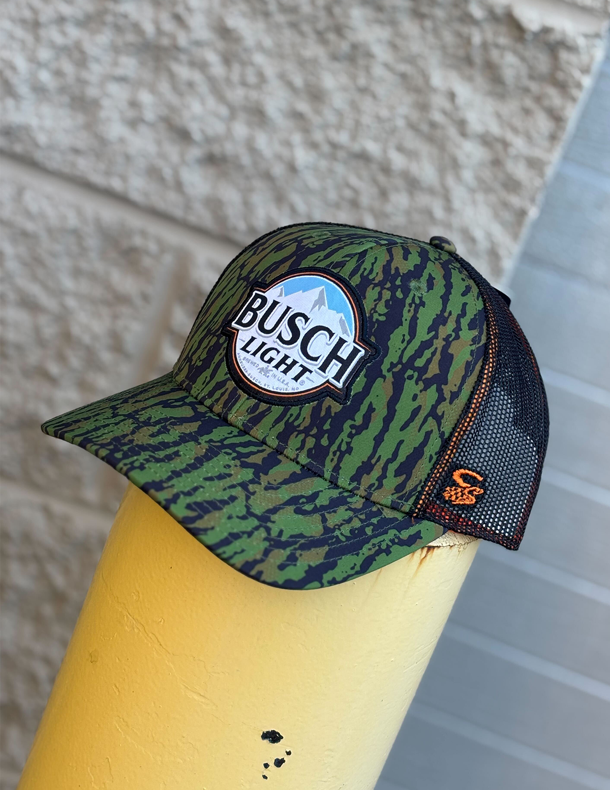 Busch Light #1 Camo/Orange Trucker Hat