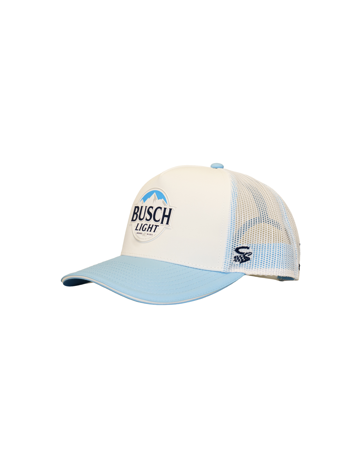 Ross Chastain #1 Busch Light White/Blue Mesh Snapback Hat