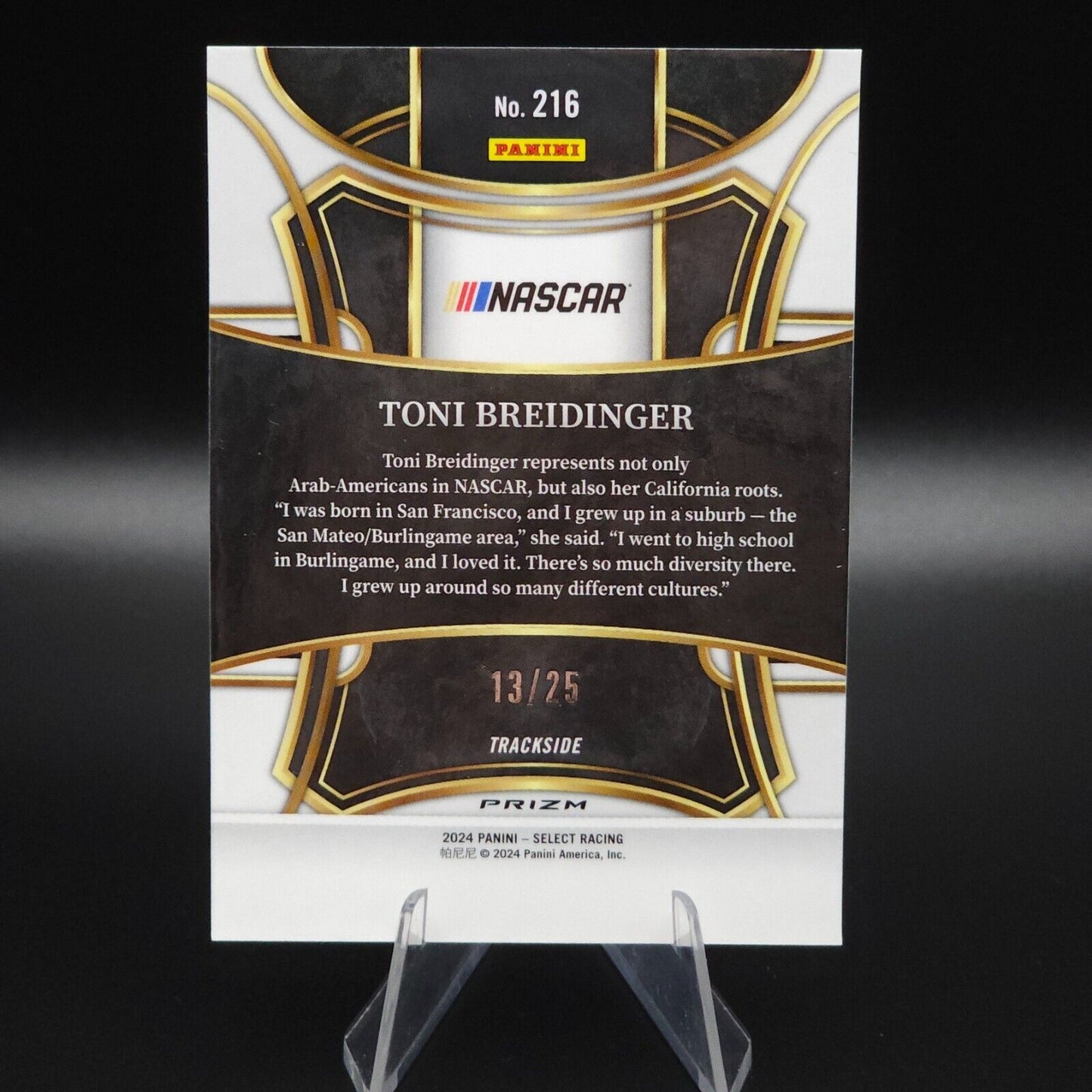 2024 Panini Select - Trackside Red and Blue Prizm #216 Toni Breidinger /25