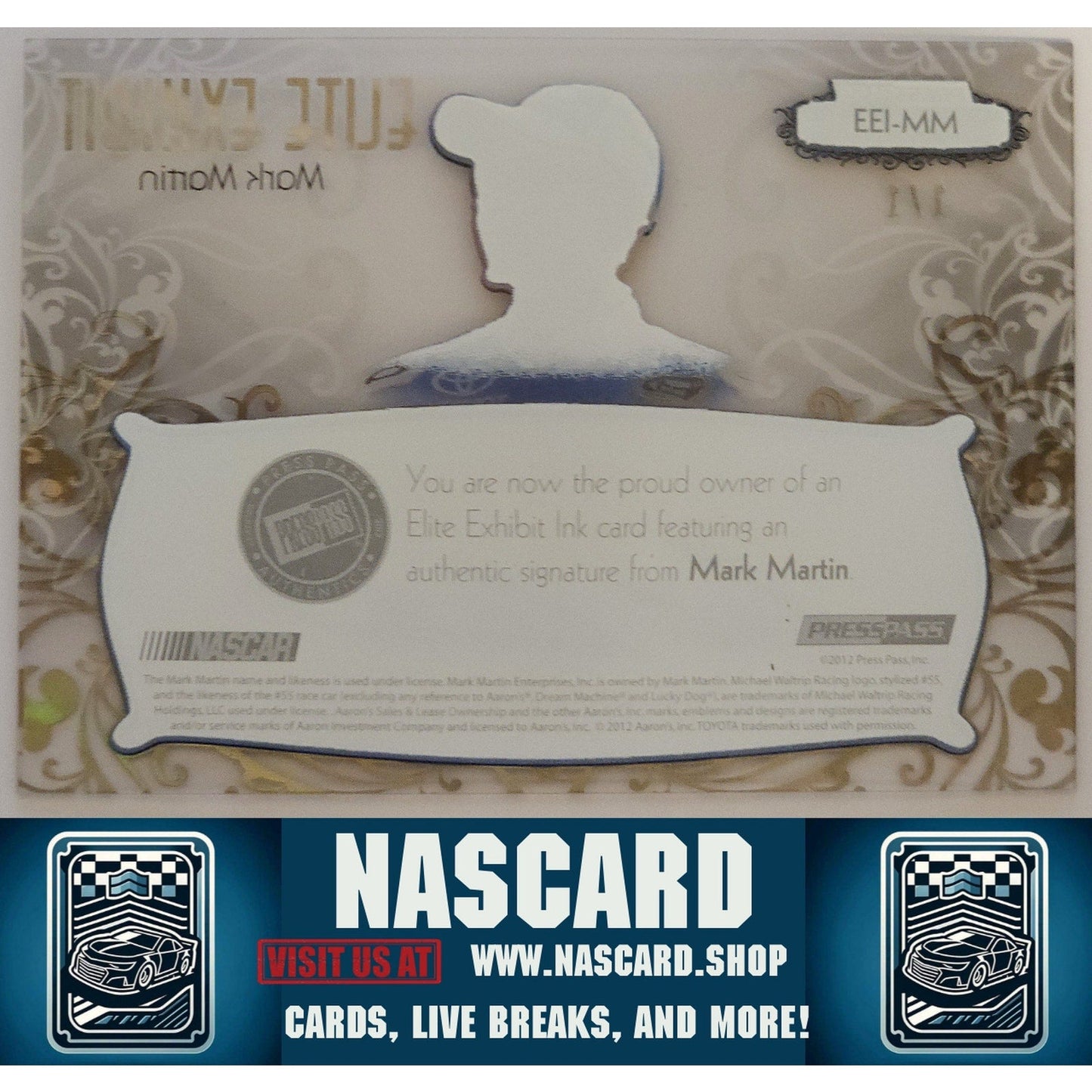 2012 Press Pass Showcase #EEI-MM Elite Exhibit Ink Melting Mark Martin 1/1