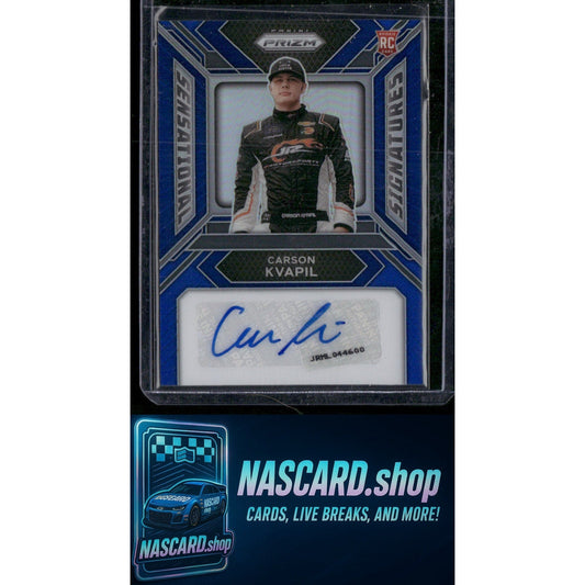 2024 Panini Prizm #SS-CKL Carson Kvapil Sensational Signatures Blue