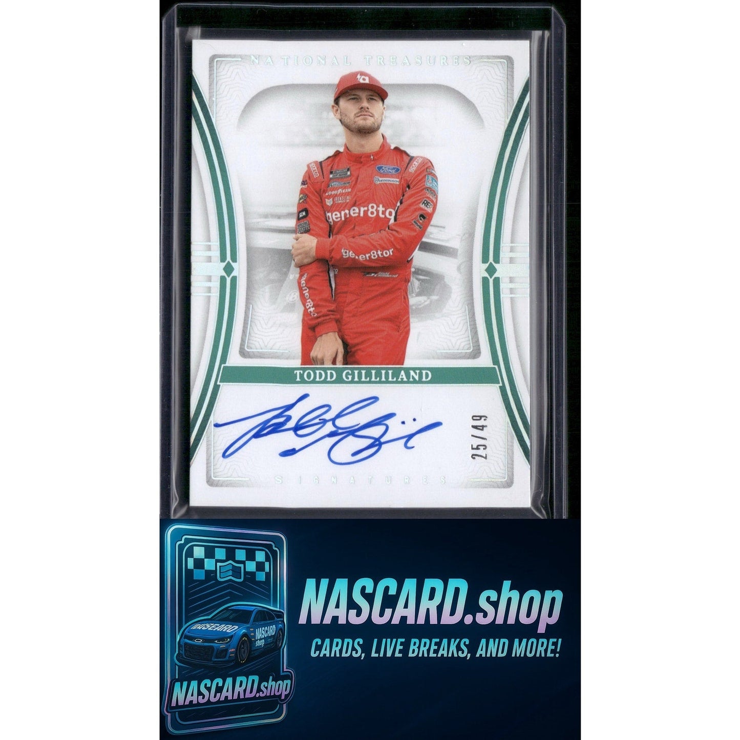 2024 Panini National Treasures #S-TGL Todd Gilliland Signatures Holo Silver #/49