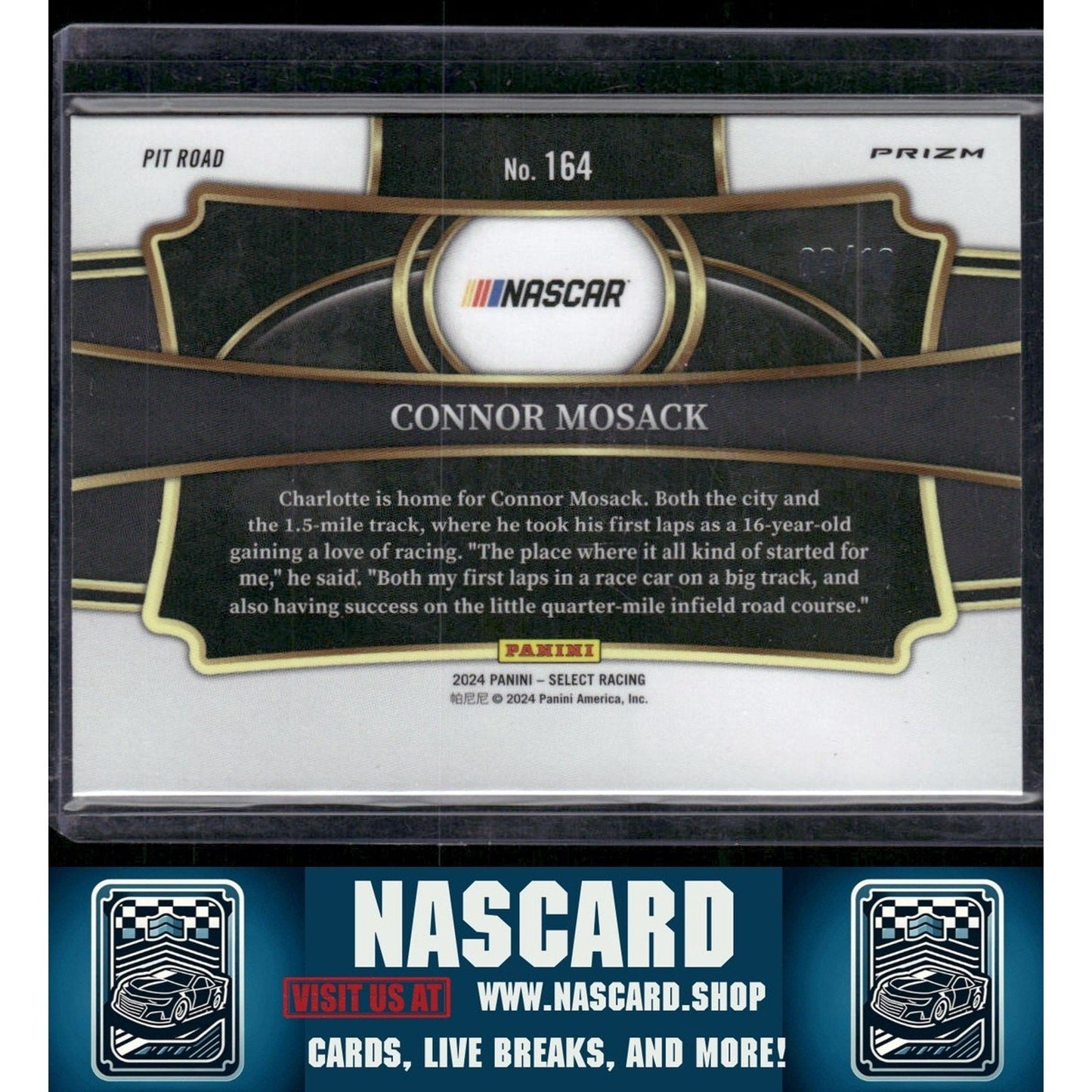 2024 Panini Select #164 Pit Road Connor Mosack Gold Prizms #/10