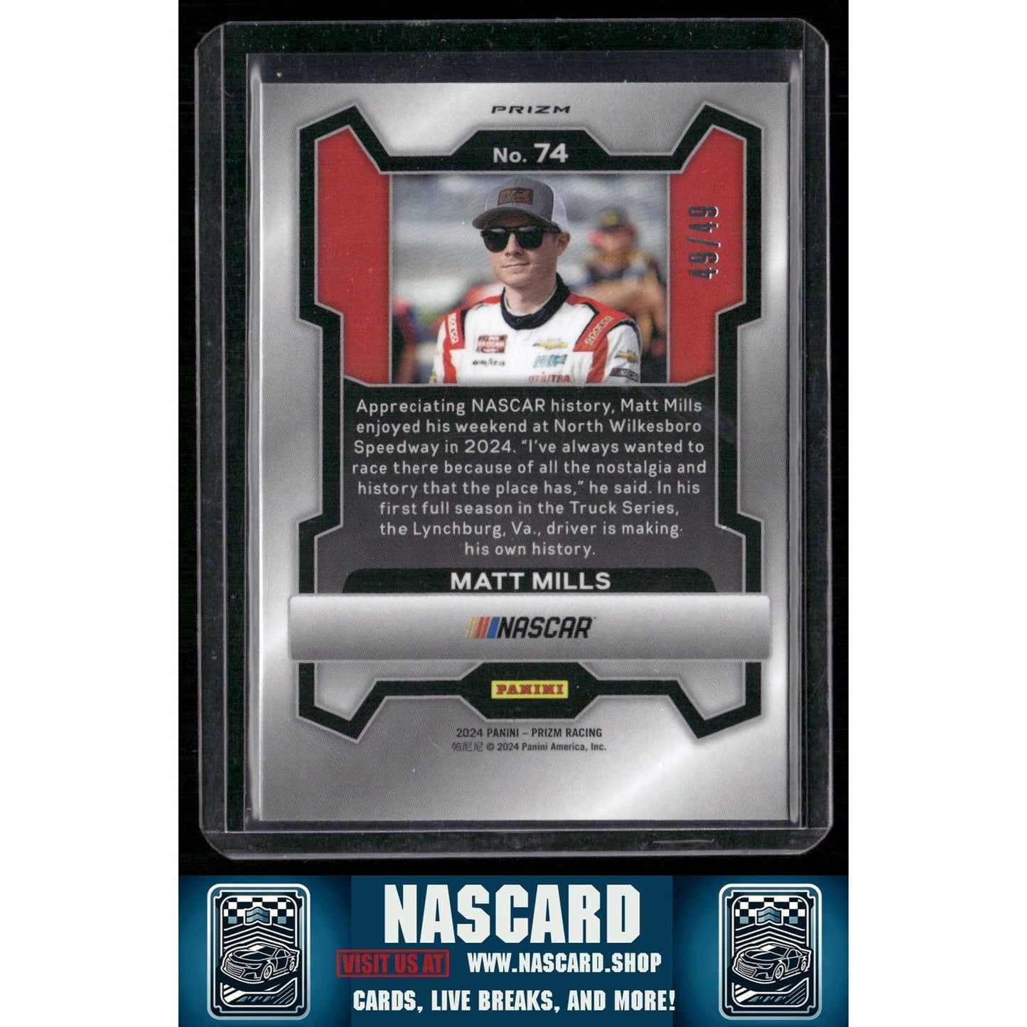 2024 Panini Prizm #74 Matt Mills Carolina Blue