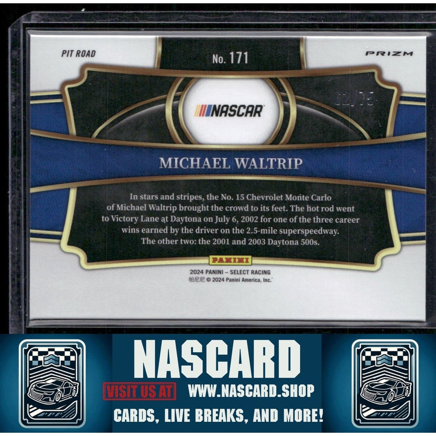 2024 Panini Select #171 Michael Waltrip Purple Prizms