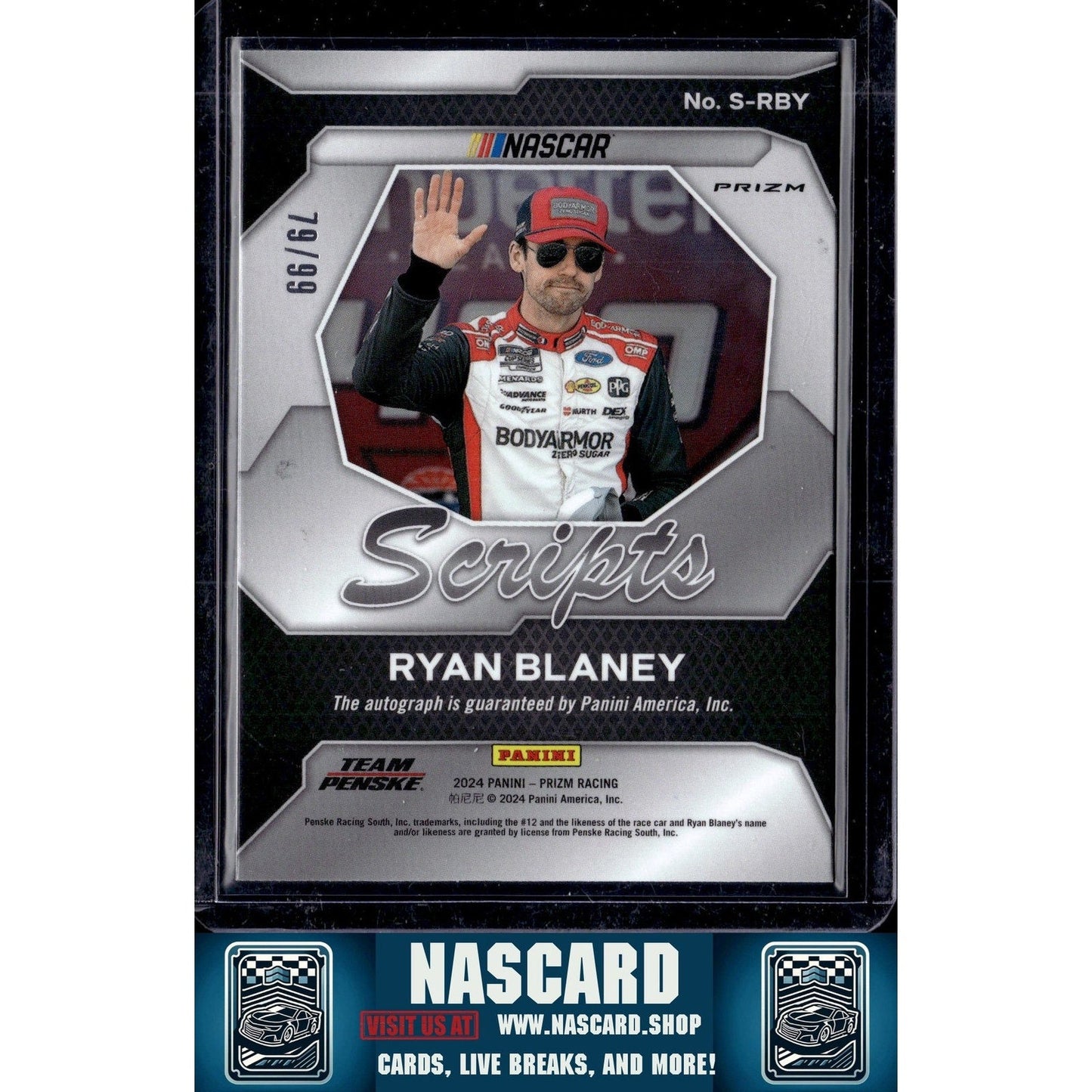 2024 Panini Prizm #S-RBY Ryan Blaney Scripts Red #/99