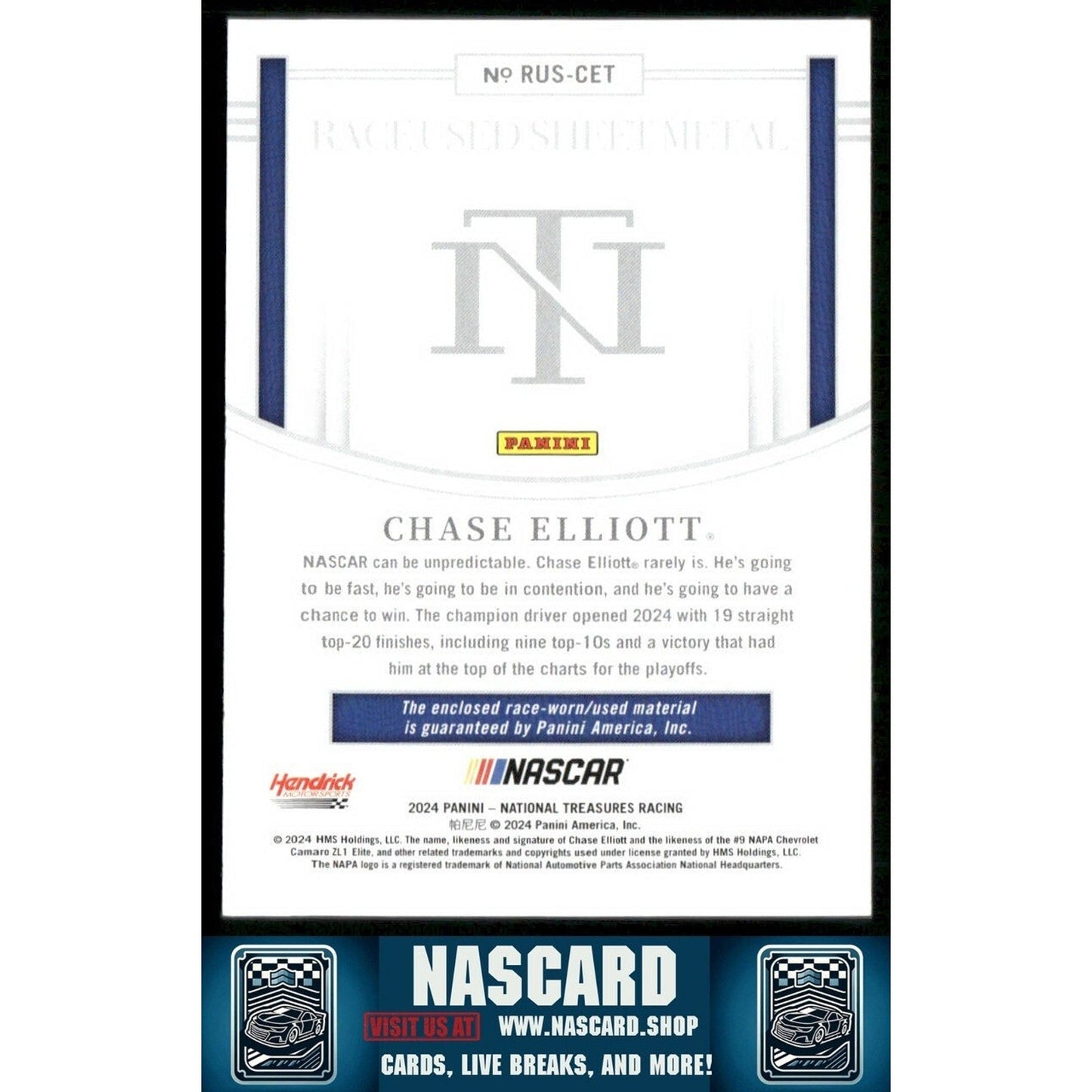 2024 National Treasures Race Used Sheet Metal Holo Gold Chase Elliott 10/10