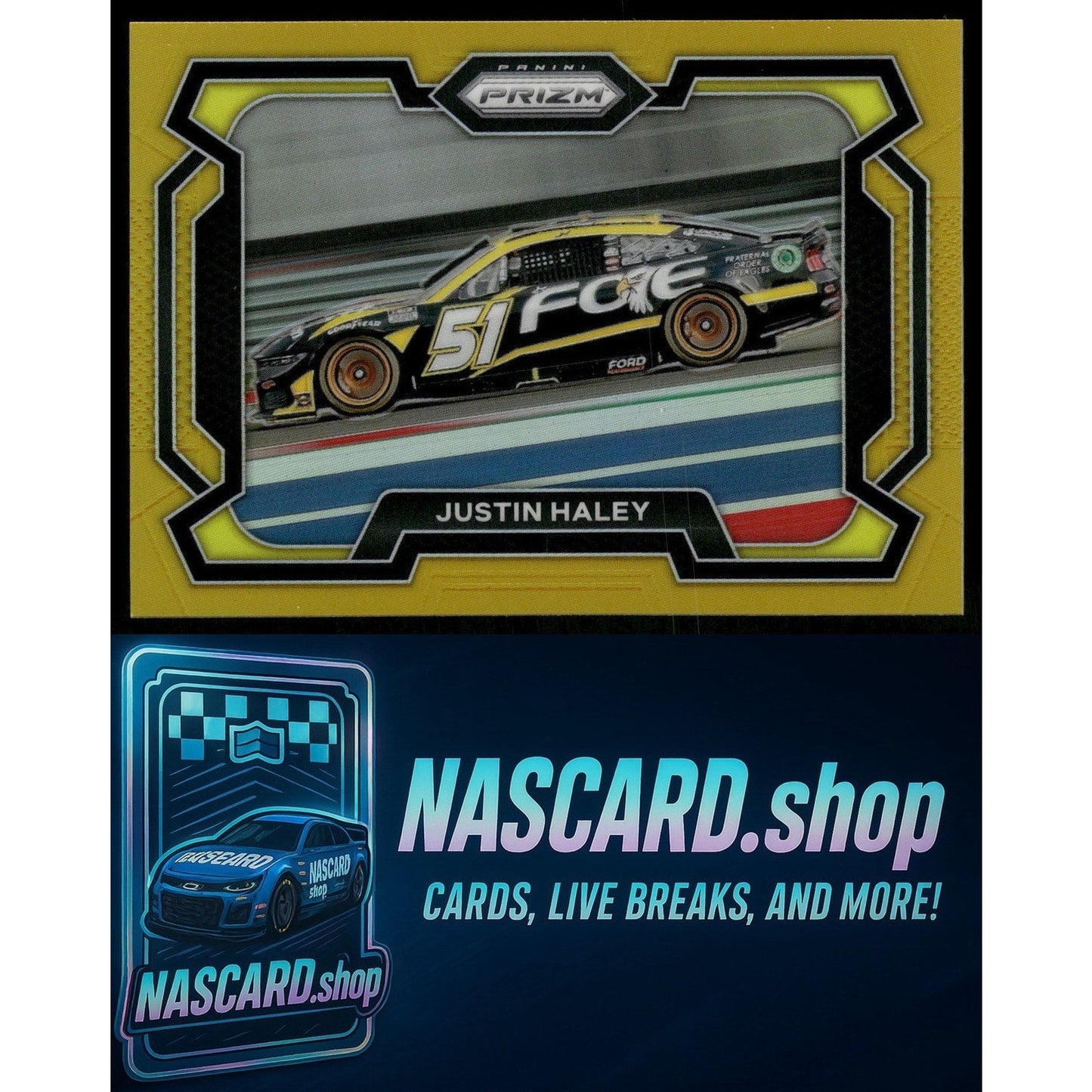 2024 Panini Prizm Rides #54 Justin Haley Gold #07/10