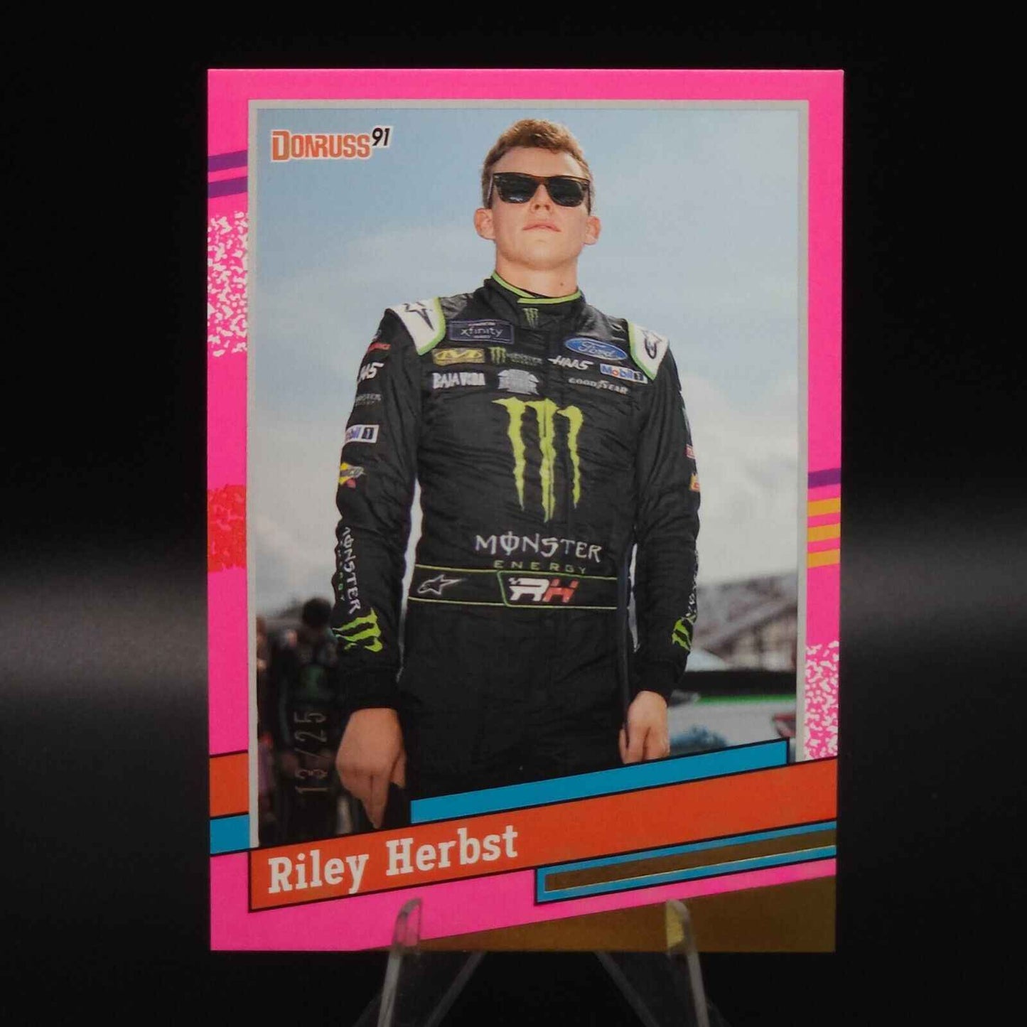 2024 Panini Donruss NASCAR - Retro 1991 Pink #155 Riley Herbst /25