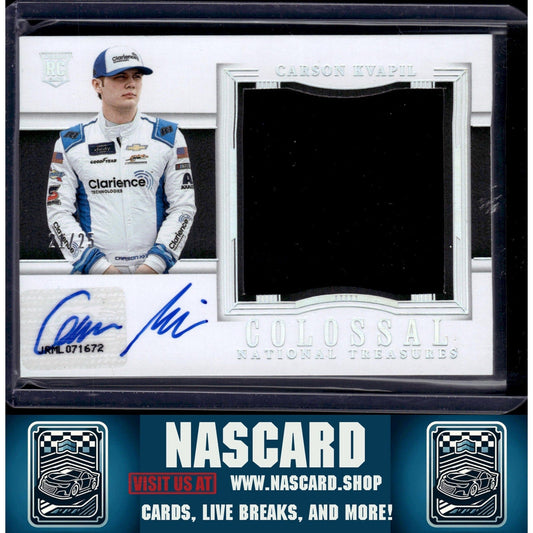 2024 National Treasures Carson Kvapil Colossal Material Auto Holo Silver #/25