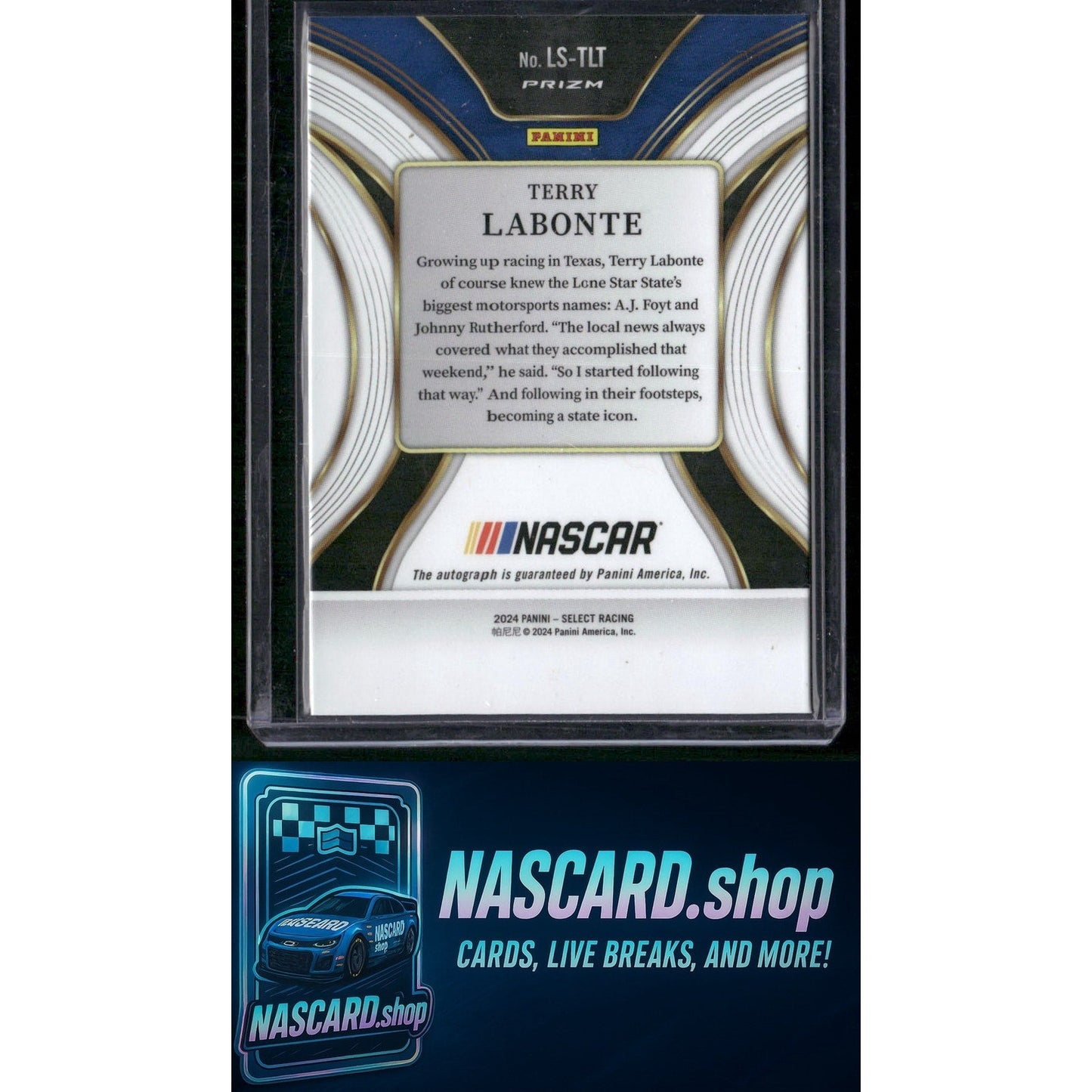 2024 Panini Select #LS-TLT Terry Labonte Legendary Signatures