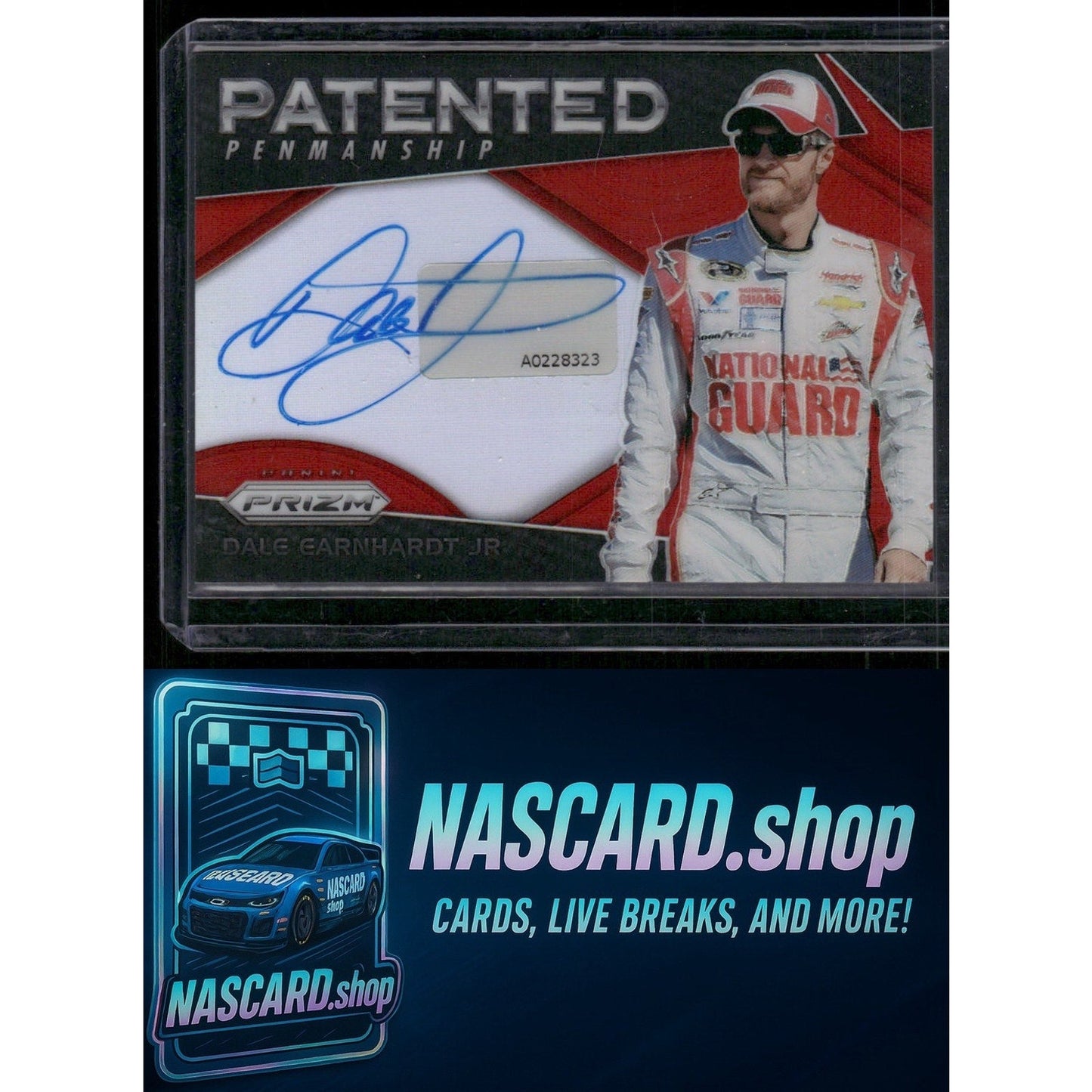 2018 Panini Prizm Dale Earnhardt Jr. Patented Penmanship Green Prizm #01/10
