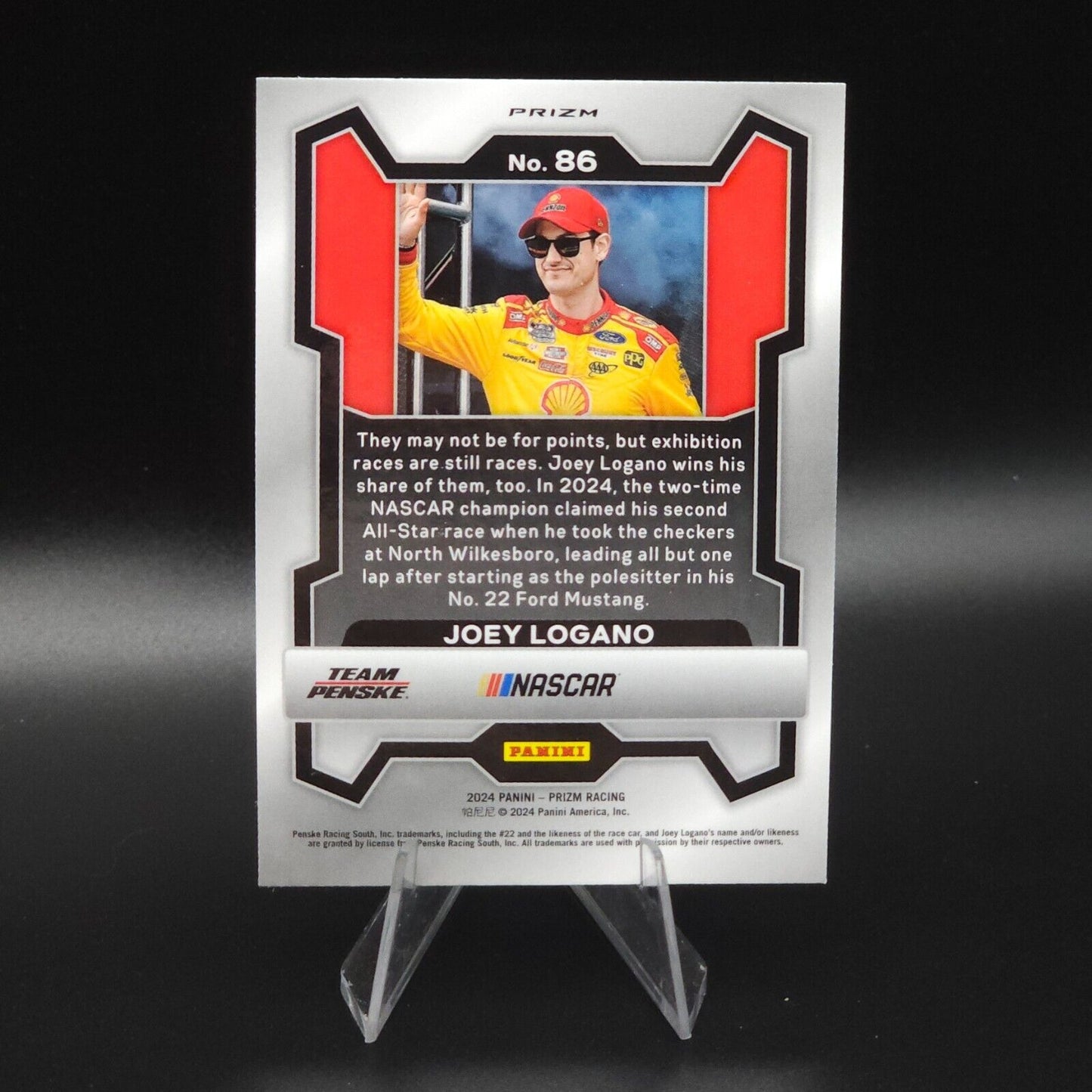 2024 Panini Prizm Racing Red Cracked Ice #86 Joey Logano