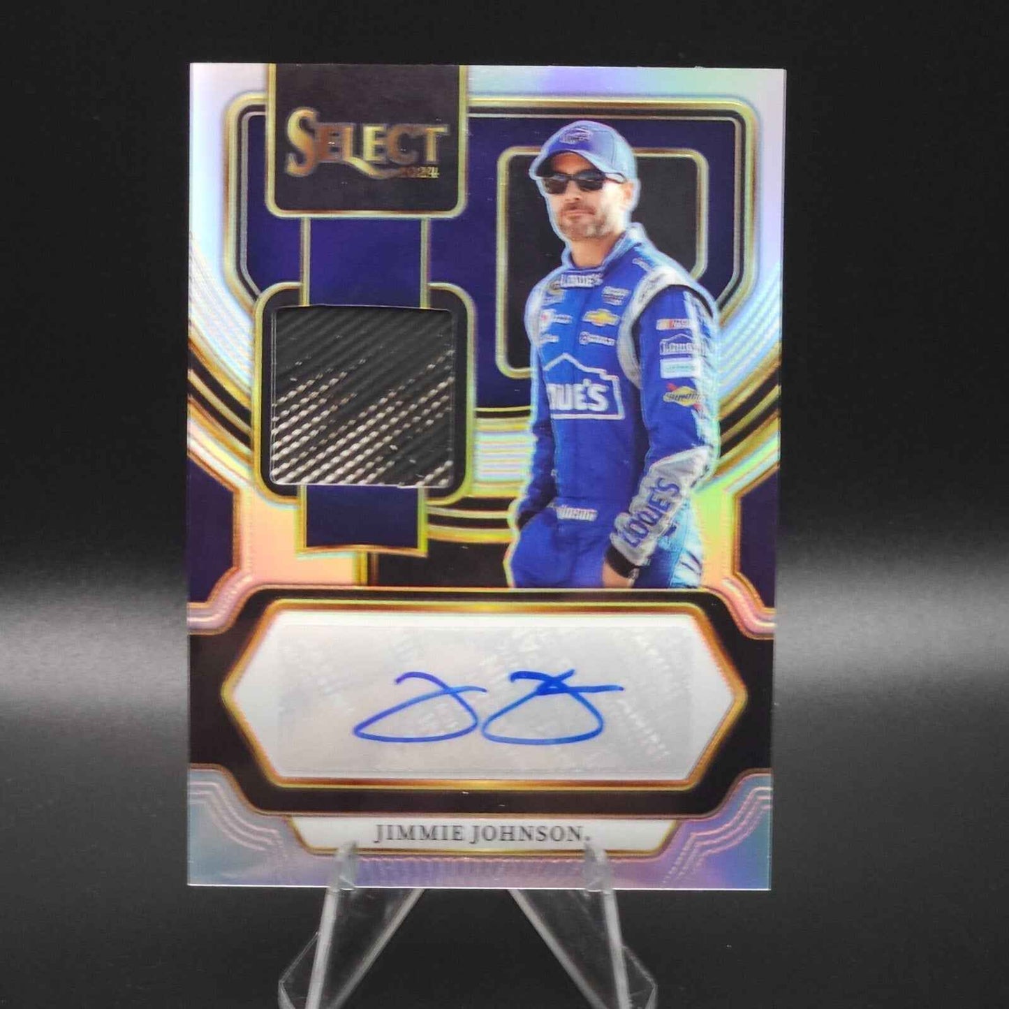 2024 Panini Select Autopgraphed Memorabilia Silver Prizm Jimmie Johnson /35
