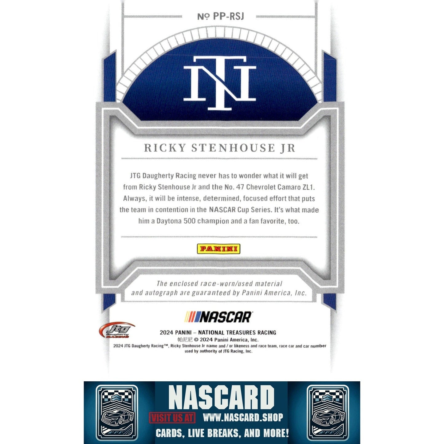 2024 Panini National Treasures Ricky Stenhouse Jr Premium Patches Red #/11