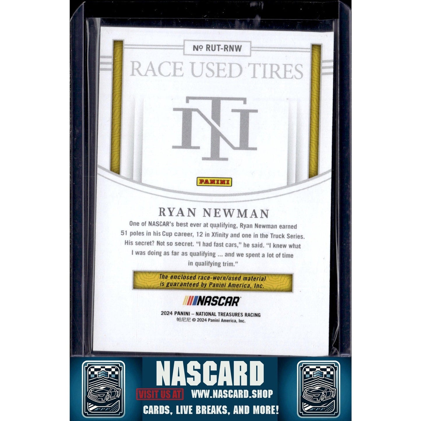 2024 Panini National Treasures #RUT-RNW Ryan Newman Race Used Tires #/99
