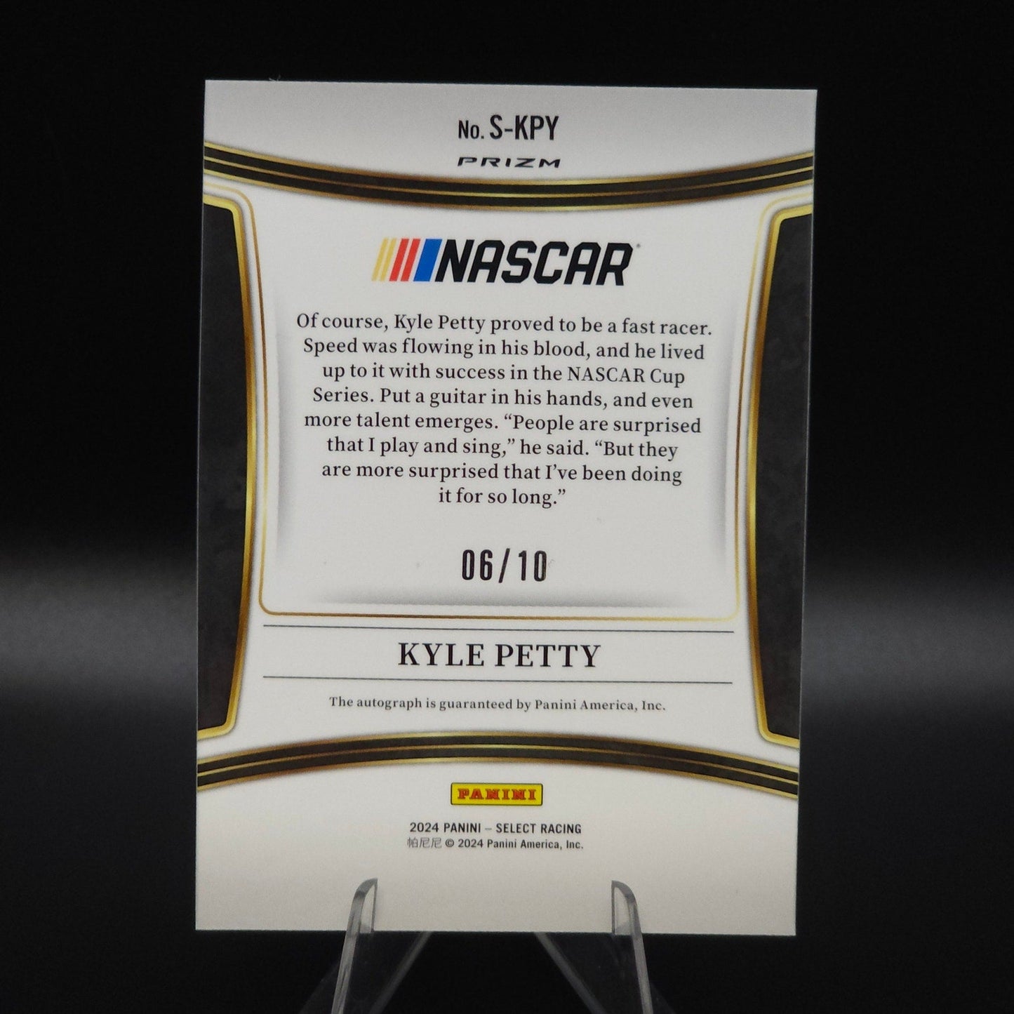 2024 Panini Select Racing Signatures Gold Flash Prizm #S-KPY Kyle Petty (AU) /10