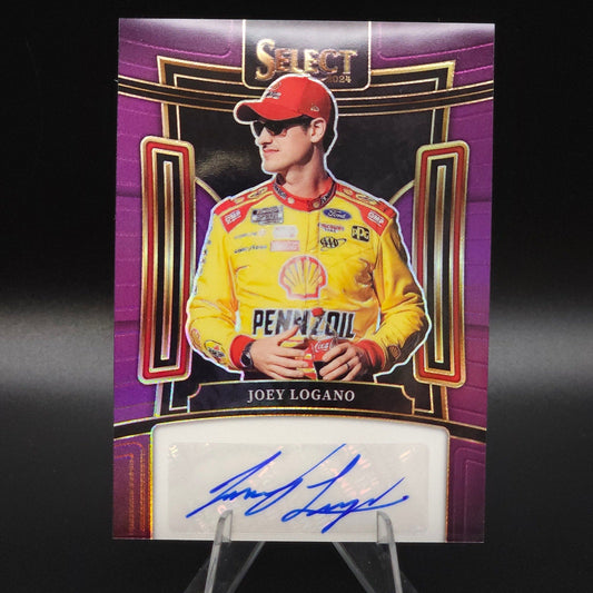 2024 Panini Select Racing Signatures Purple Prizm #S-JLG Joey Logano /35