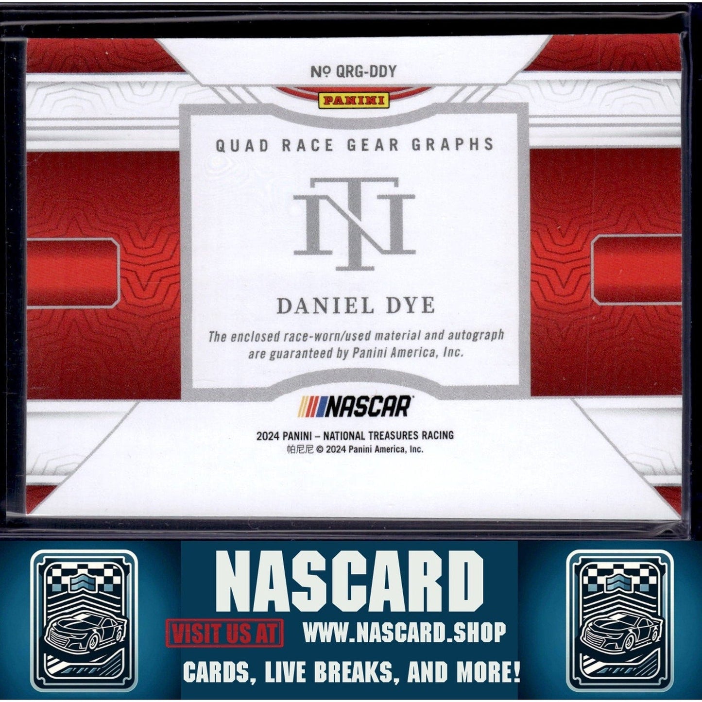 2024 Panini National Treasures #QRG-DDY Daniel Dye Quad Race Gear Graphs