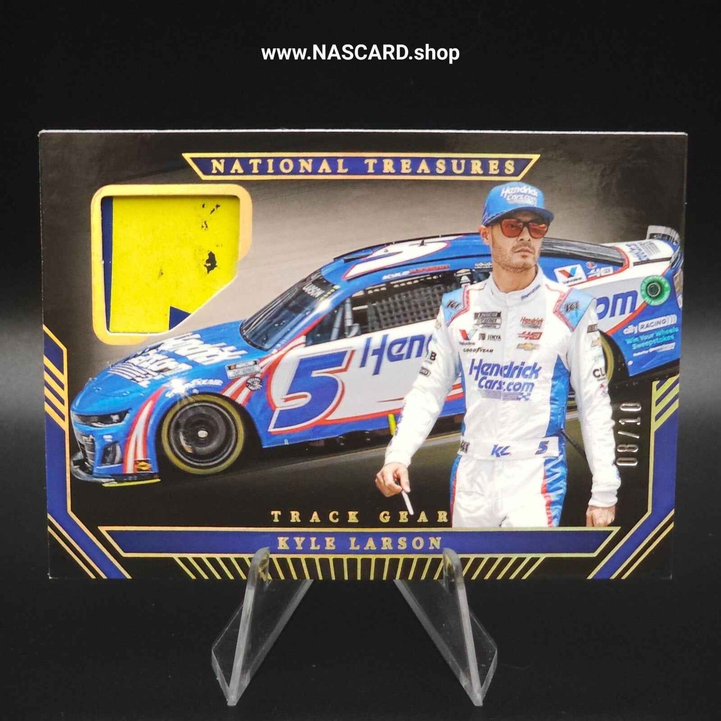 2024 Panini National Treasures Track Gear Holo Gold Kyle Larson /10
