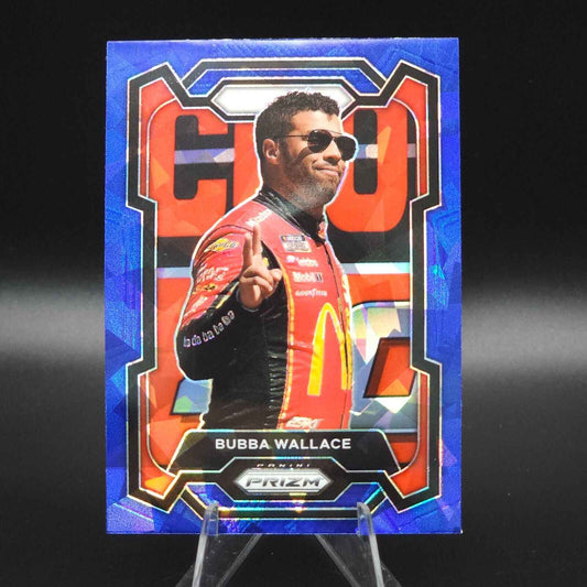 2024 Panini Prizm Racing Blue Cracked Ice #71 Bubba Wallace