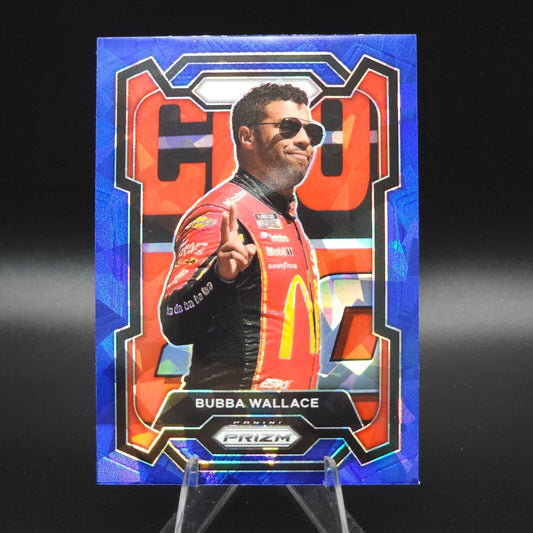 2024 Panini Prizm Racing Blue Cracked Ice #71 Bubba Wallace