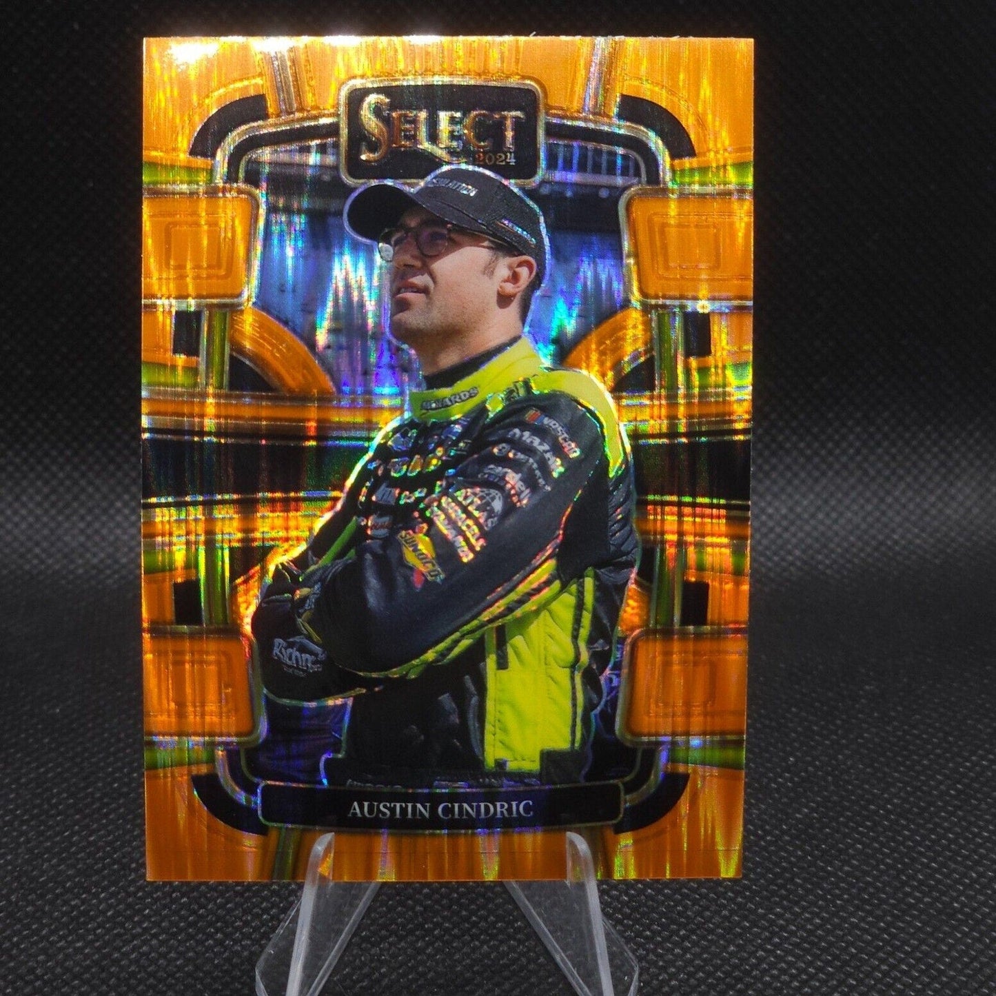 2024 Panini Select Racing Grandstand Orange Flash Prizm #26 Austin Cindric